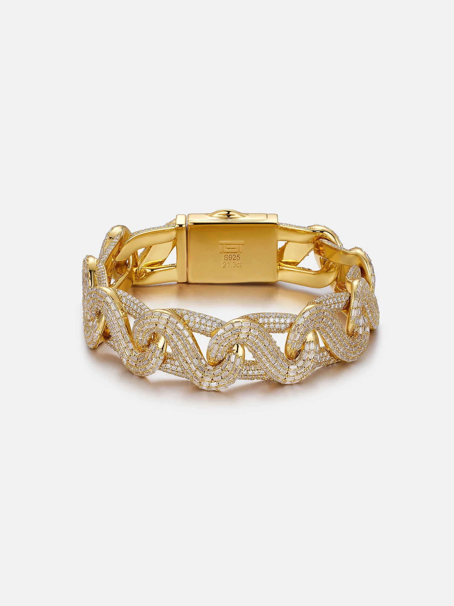 17mm Moissanite Baguette Infinity S-Link Bracelet - Image 8