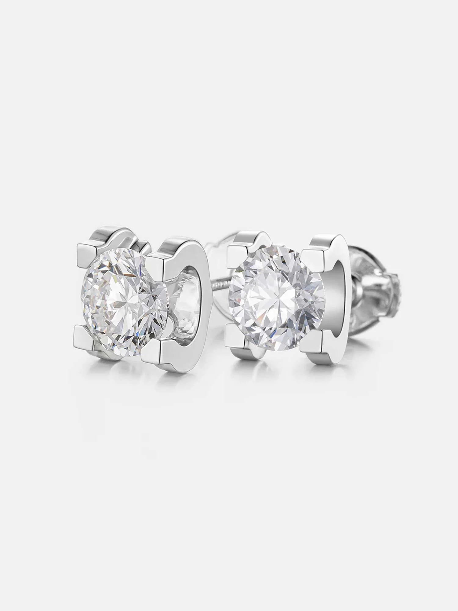 18K Solid Gold Four-Claw Bull Head Lab Diamond Earring - Image 2
