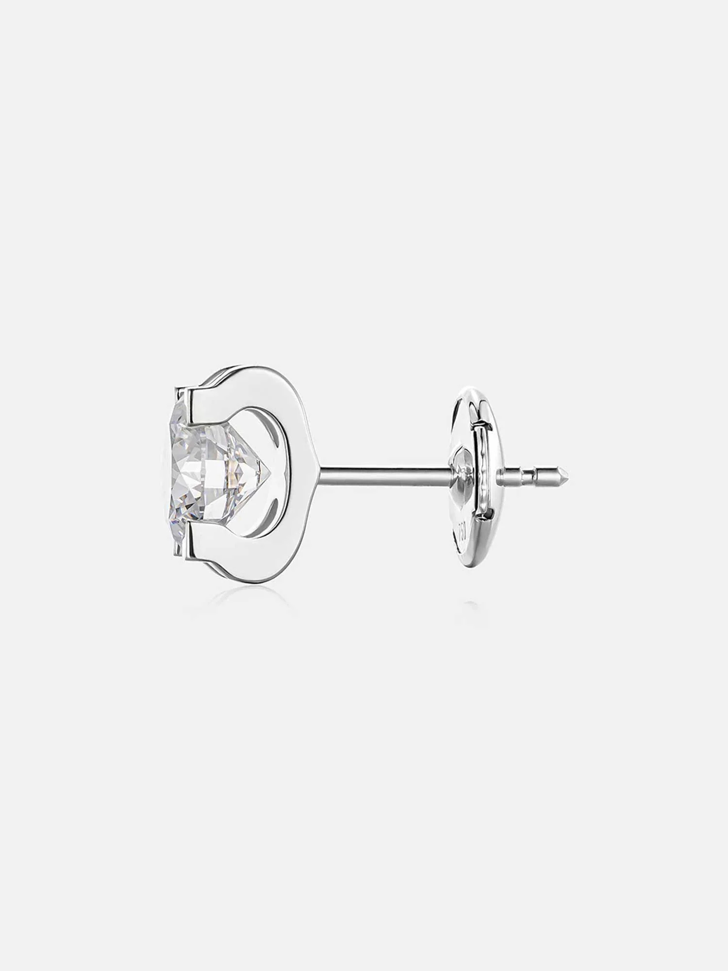 18K Solid Gold Four-Claw Bull Head Lab Diamond Earring - Image 4