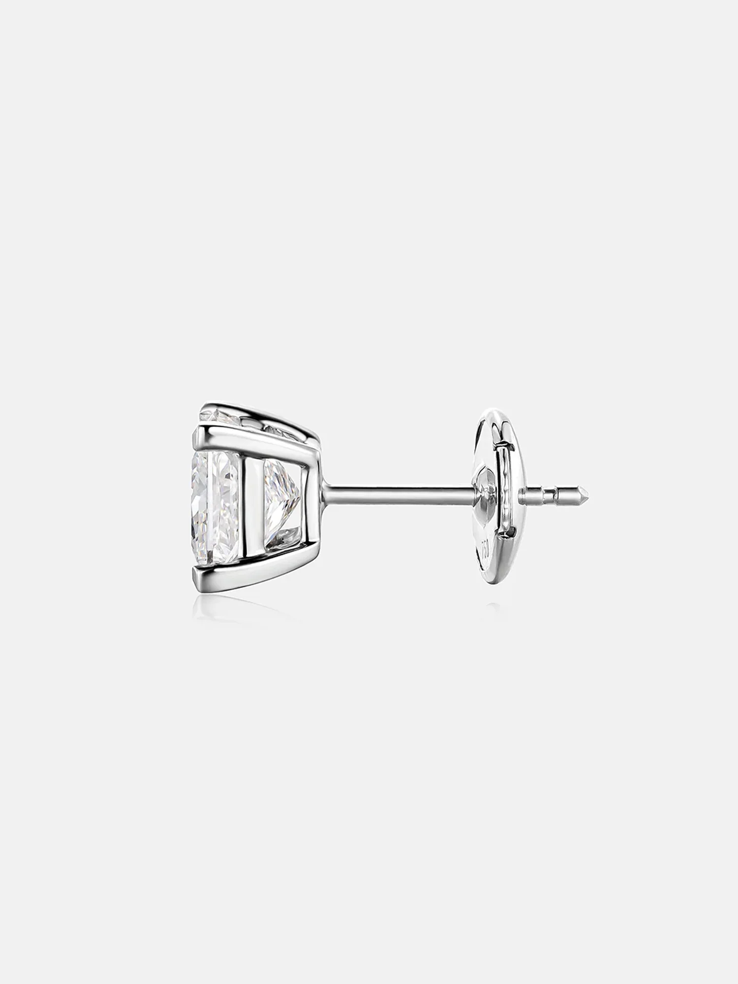 18K Solid Gold Princess Cut Lab Diamond Earring - Image 4