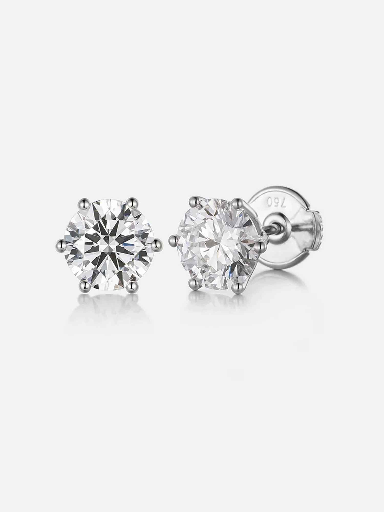 18K Solid Gold Round Cut Lab Diamond Earring - Image 2
