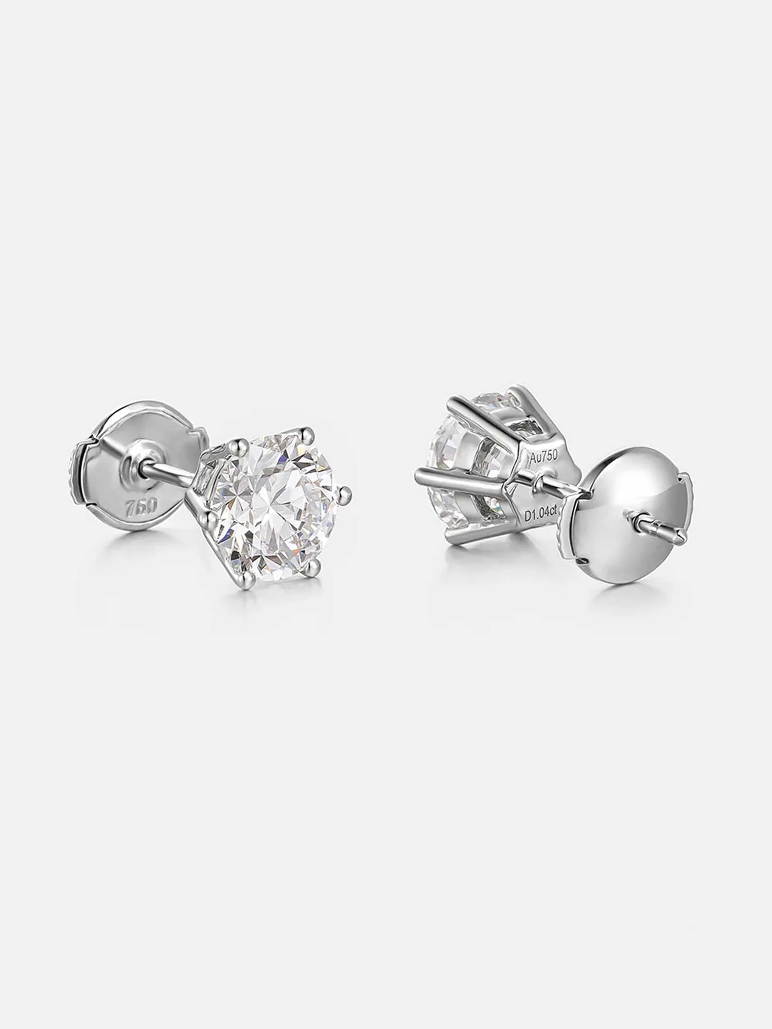 18K Solid Gold Round Cut Lab Diamond Earring - Image 4