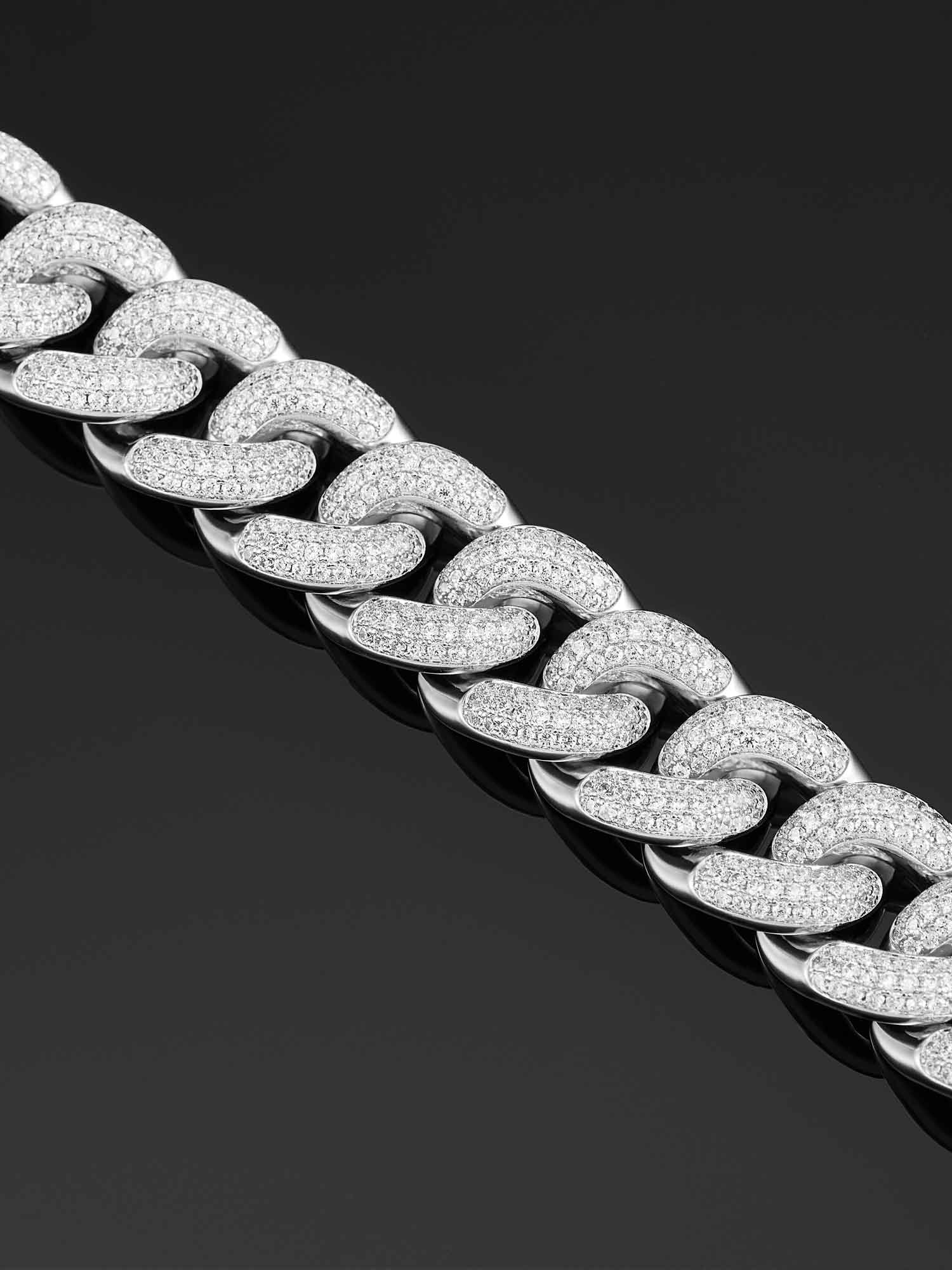 19mm Cuban Link Bracelet in White Gold - Image 2