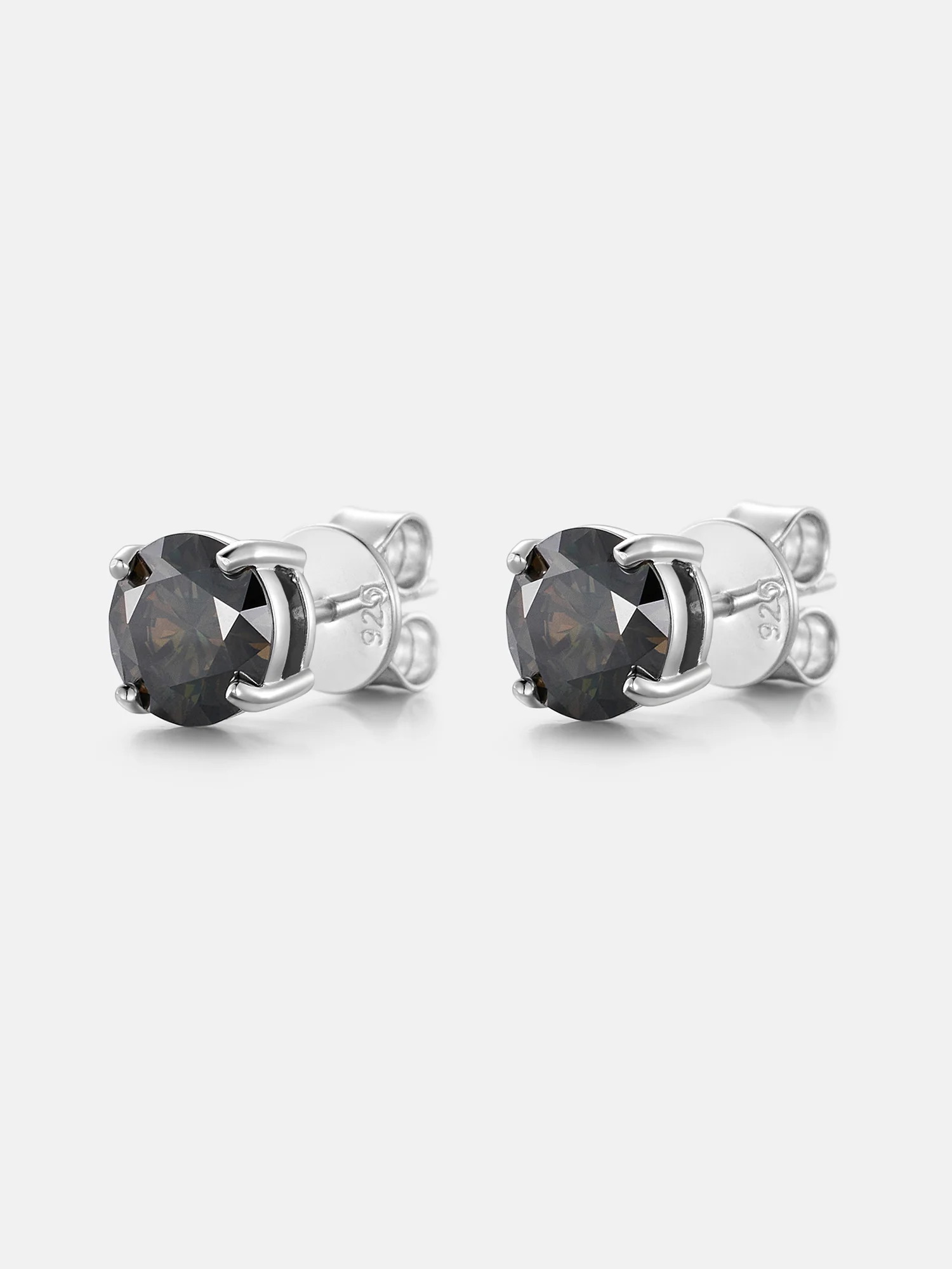 1CT Fancy Green Moissanite Stud Earrings - Image 2