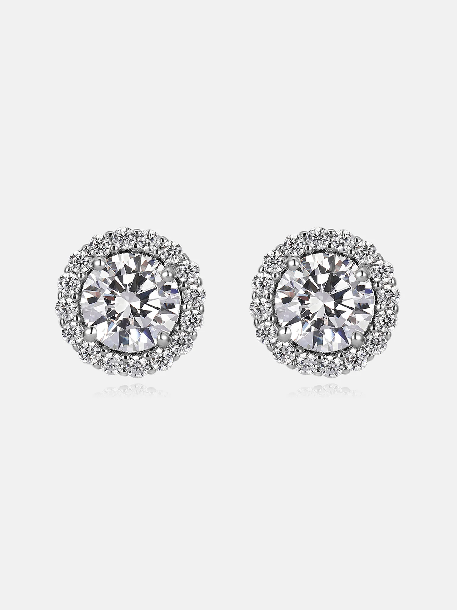 1CT Moissanite Halo Stud Earrings