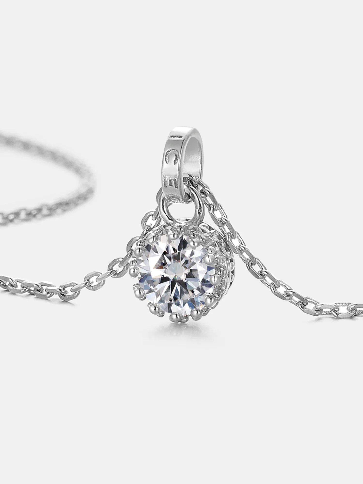 1CT Moissanite Solitaire Adjustable Necklace - Image 2