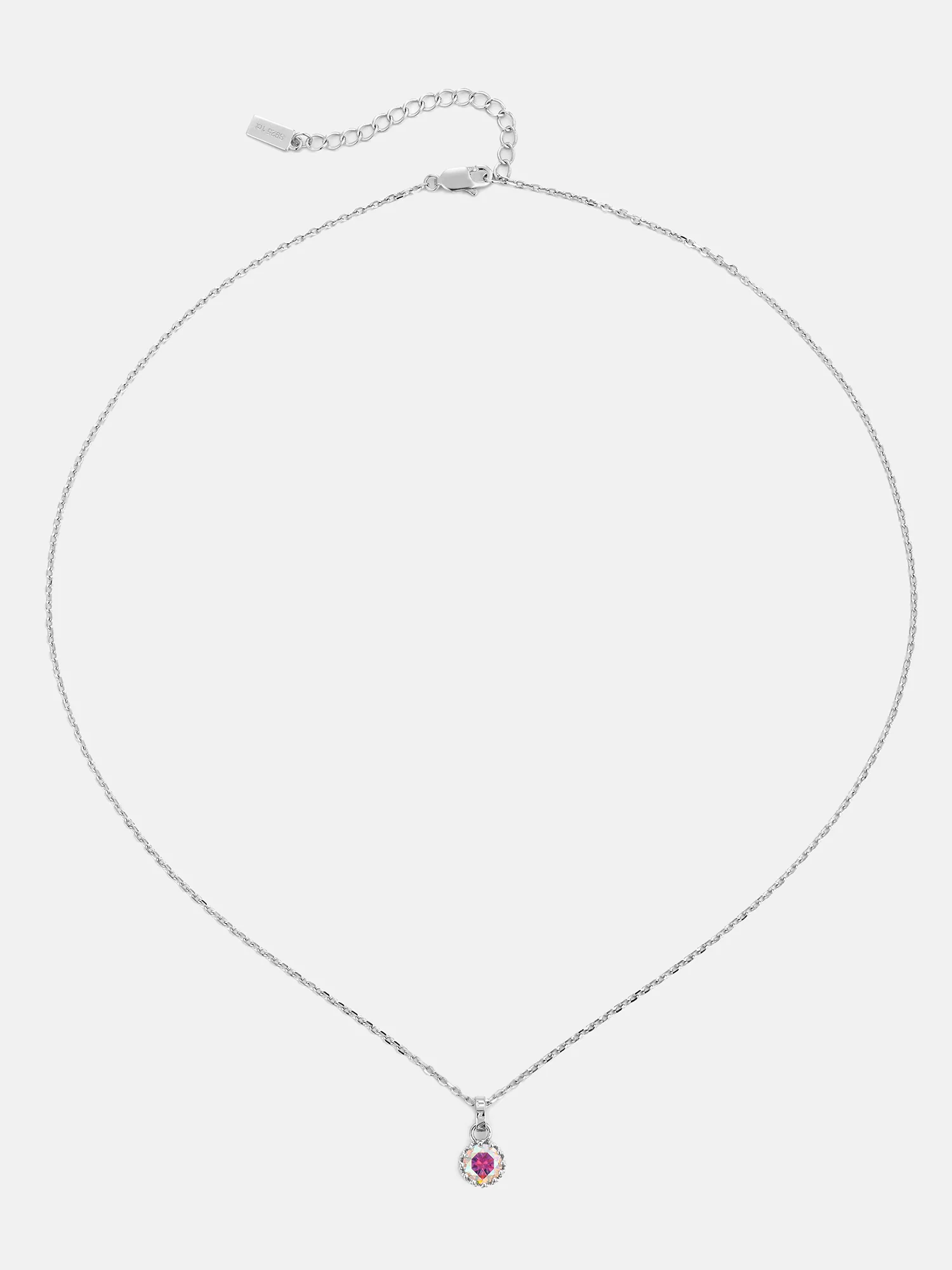 1CT Rainbow Moissanite Solitaire Adjustable Necklace - Image 4