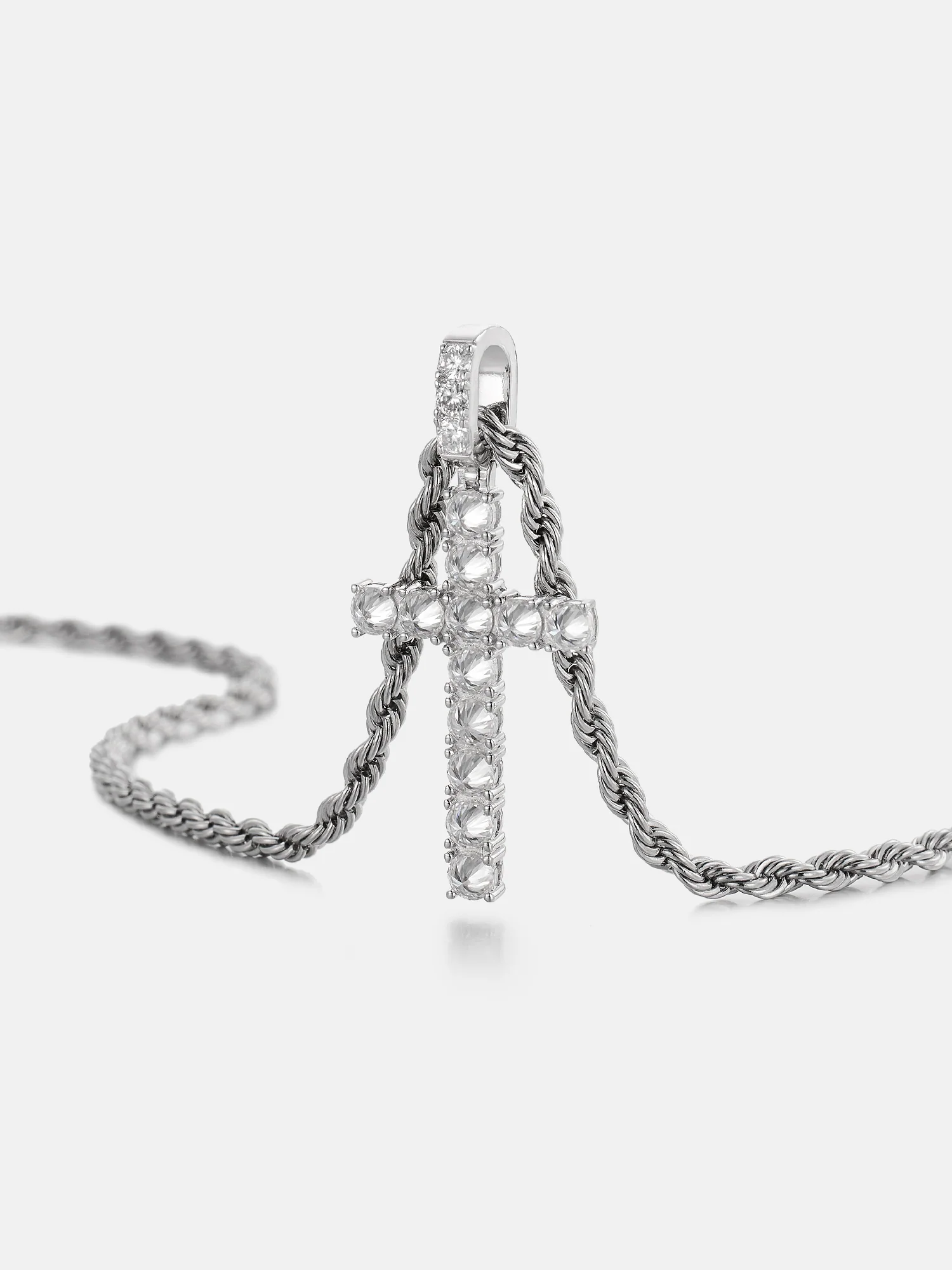 2.1CTW Reverse Set Moissanite Cross Pendant - Image 3