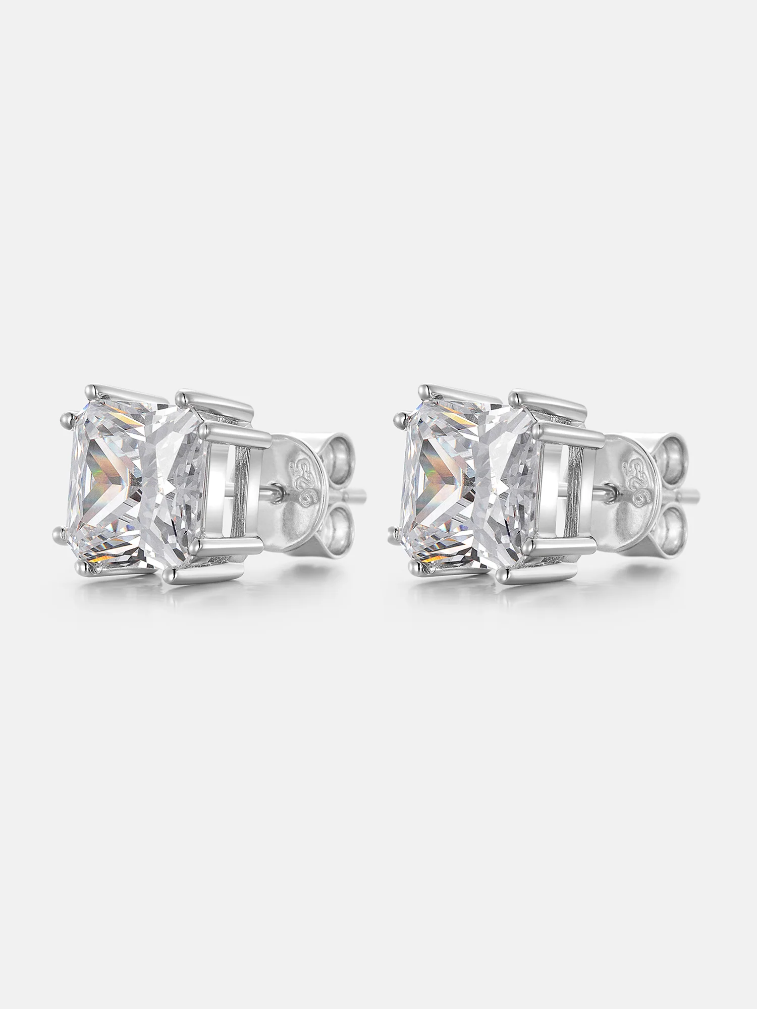 2.5CT Asscher Solitaire Moissanite Earrings - Image 2