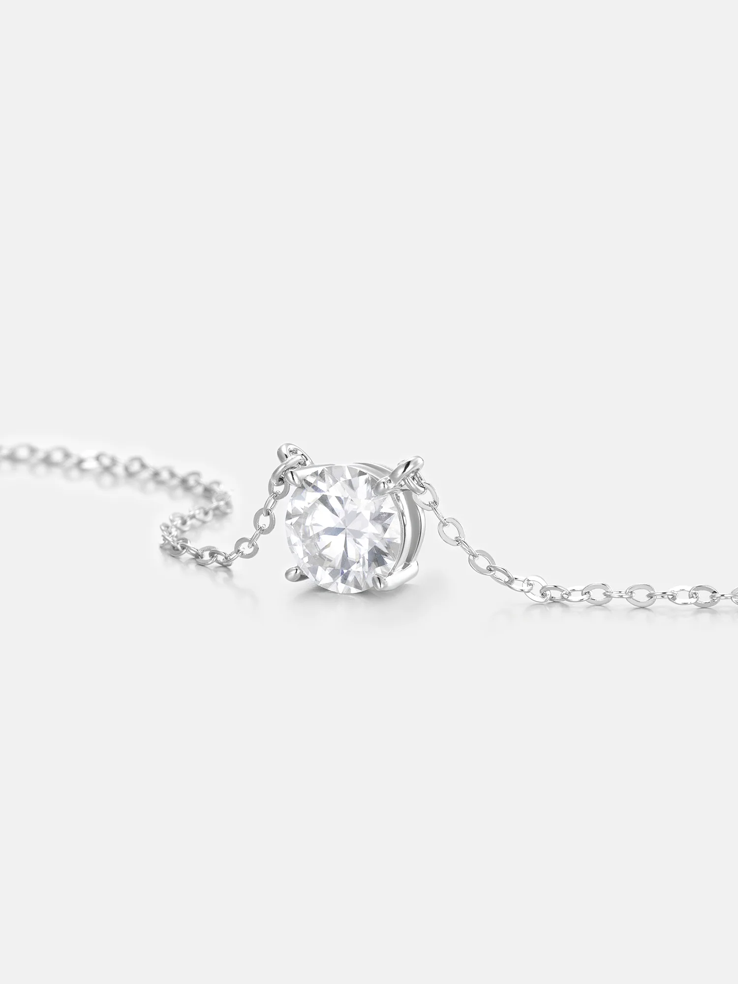 2ct Moissanite Solitaire Adjustable Necklace - Image 3