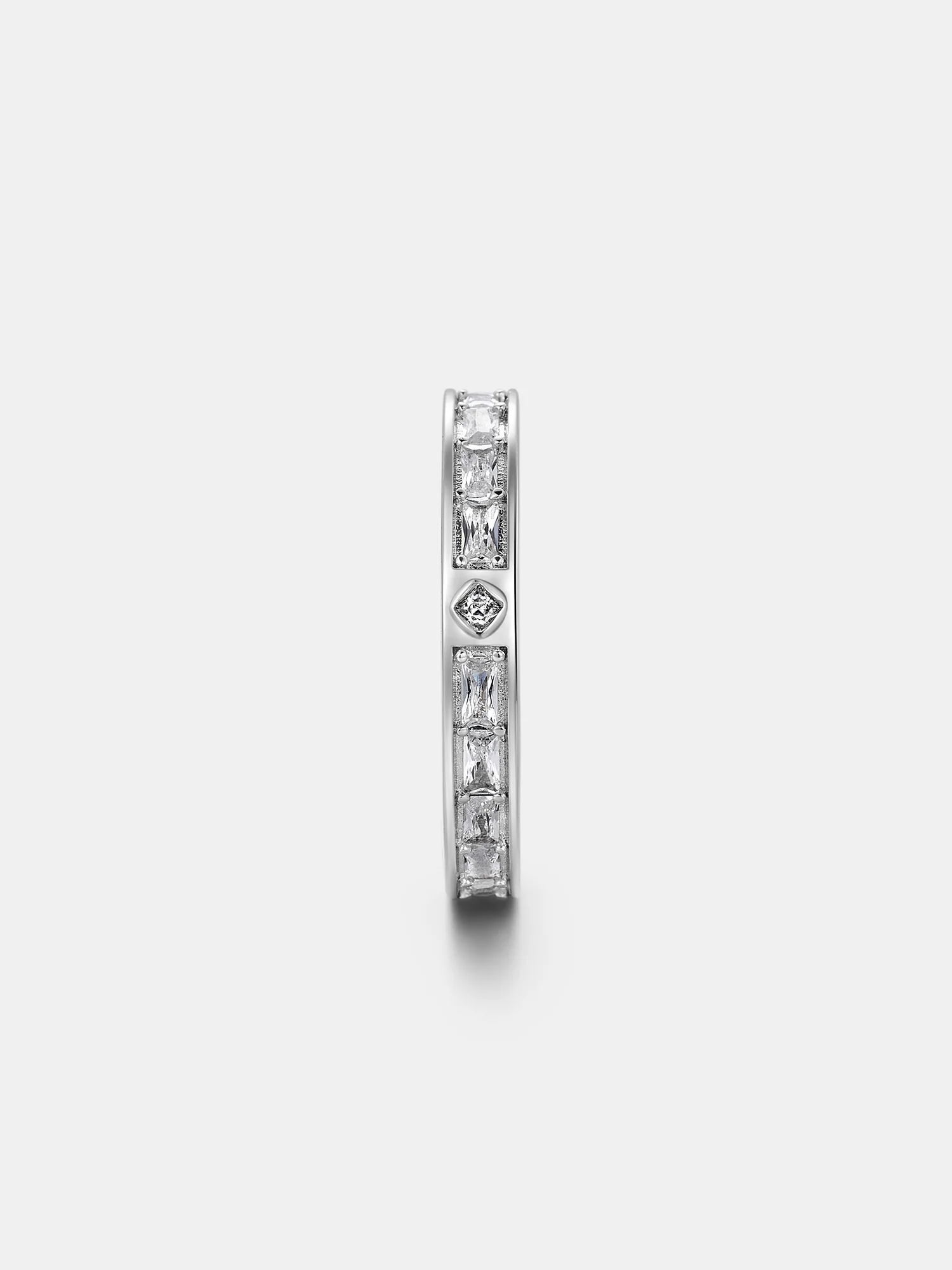 3.2MM Baguette Moissanite Single Row Eternity Ring - Image 3