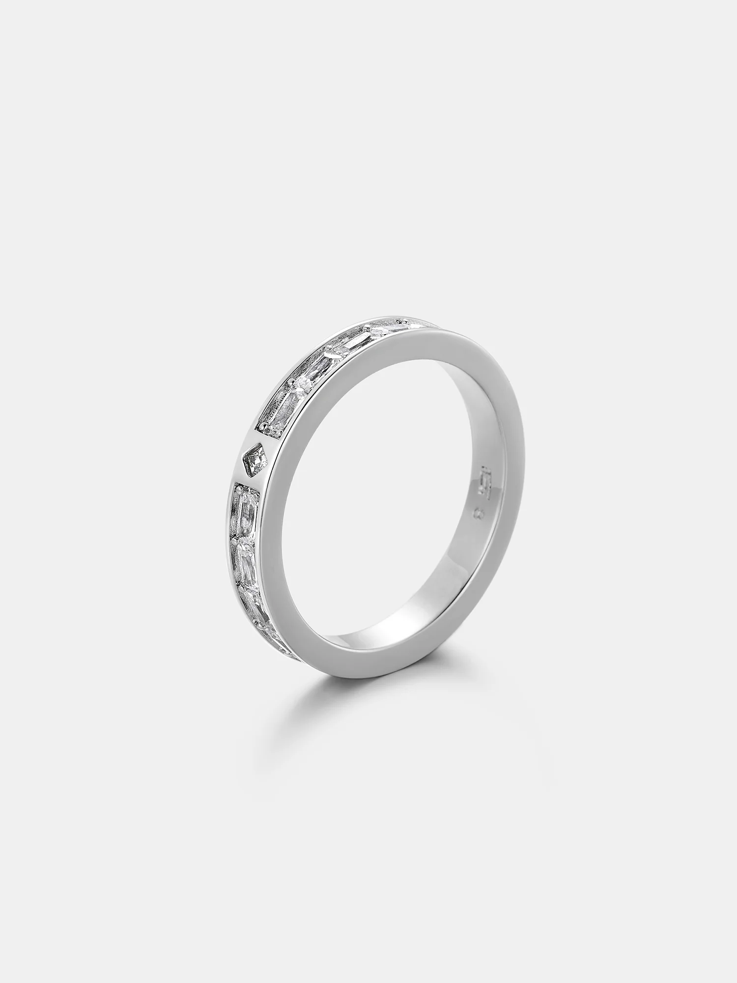 3.2MM Baguette Moissanite Single Row Eternity Ring - Image 4