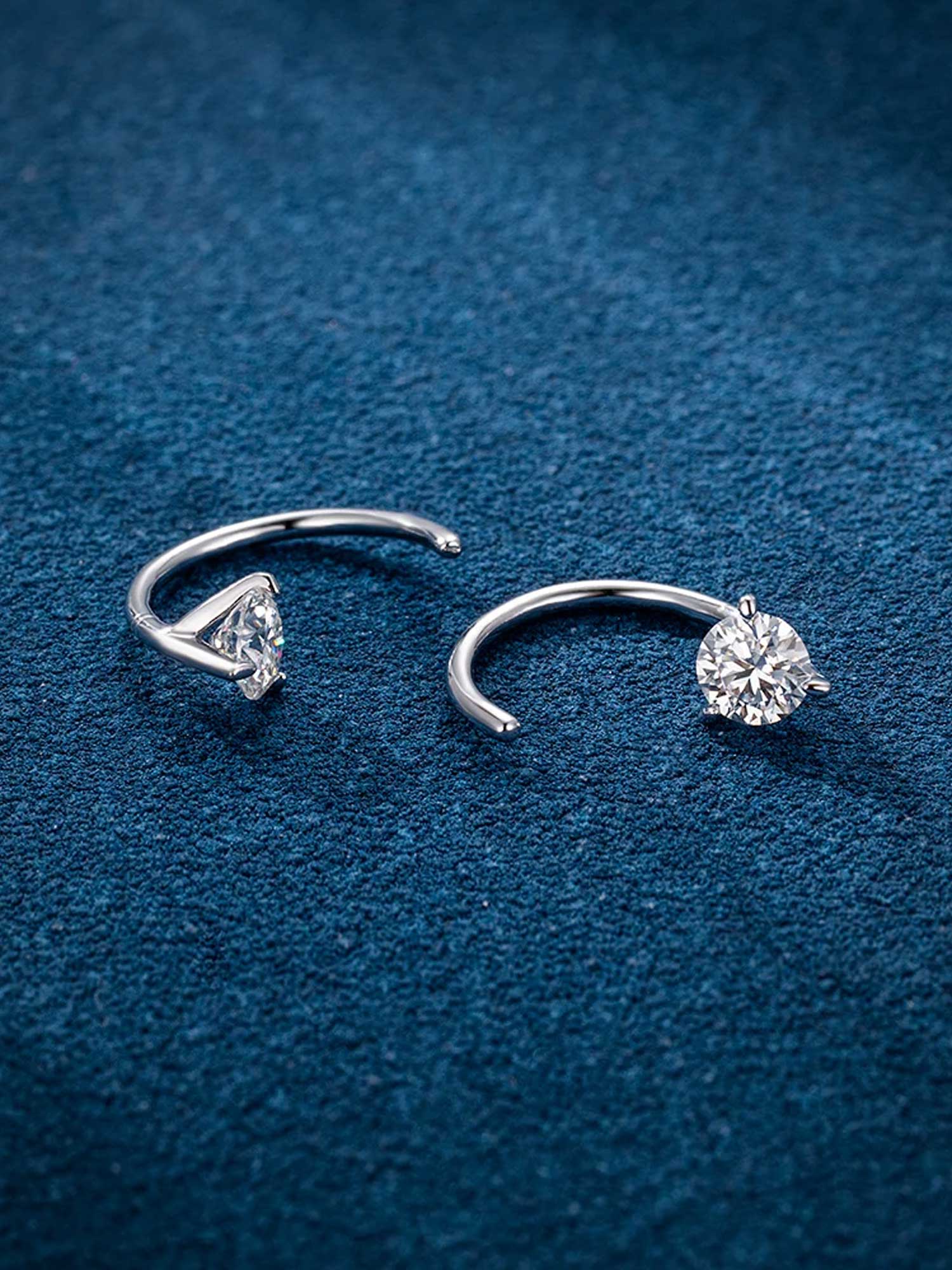 3.5mm Moissanite Nose Hoop Ring - Image 4