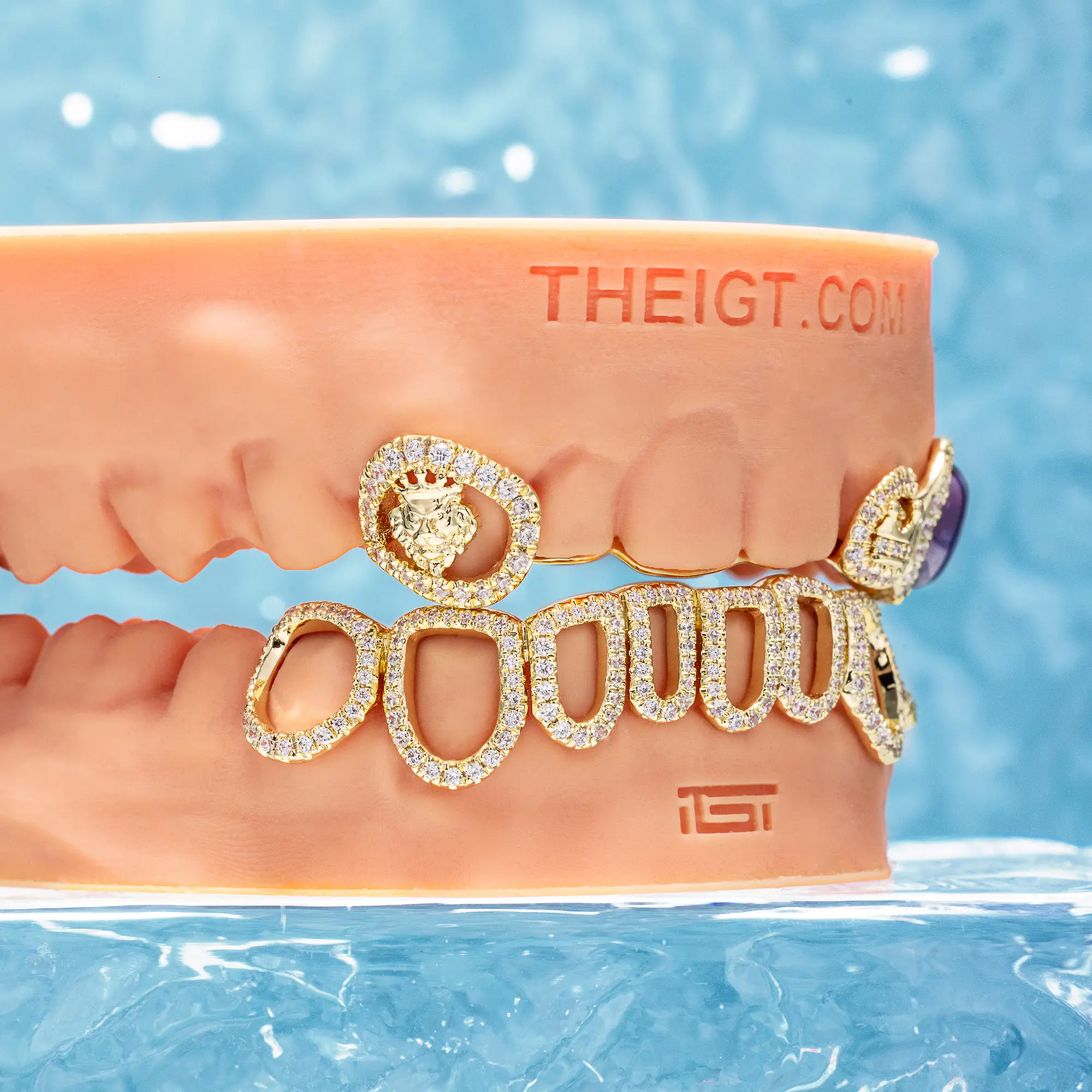 3 Crown Lion Teeth W Bottom Open Face Grillz - Image 4