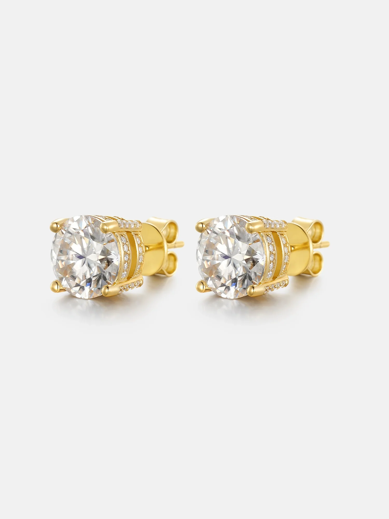 Halo Moissanite Stud Earrings-3CT Each - Image 4