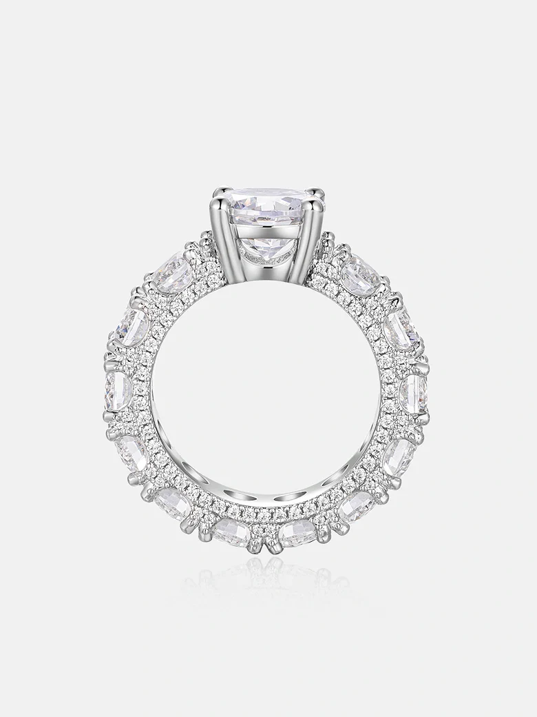 3CT Solitaire Round Cut Moissanite Eternity Ring - Image 4