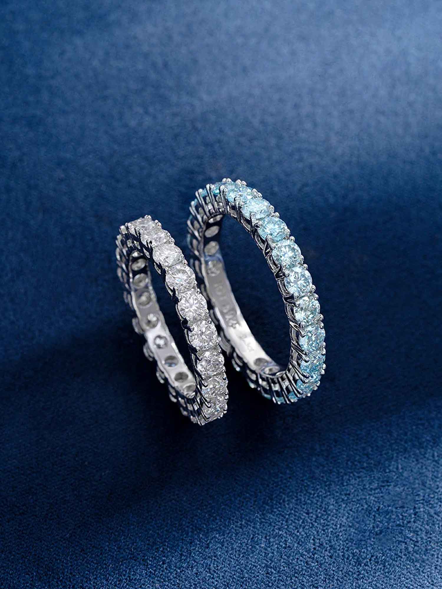 3mm Blue Moissanite Eternity Ring - Image 5