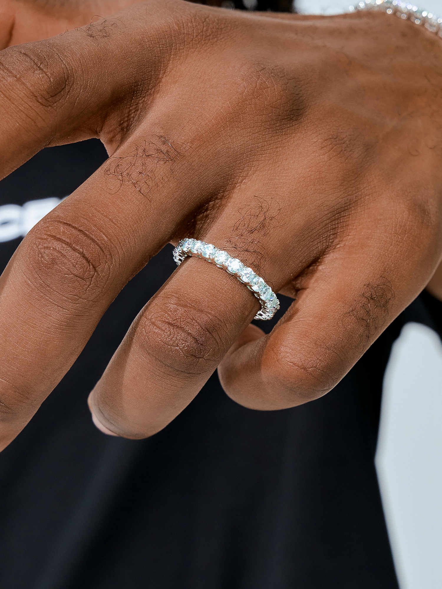 3mm Blue Moissanite Eternity Ring - Image 7