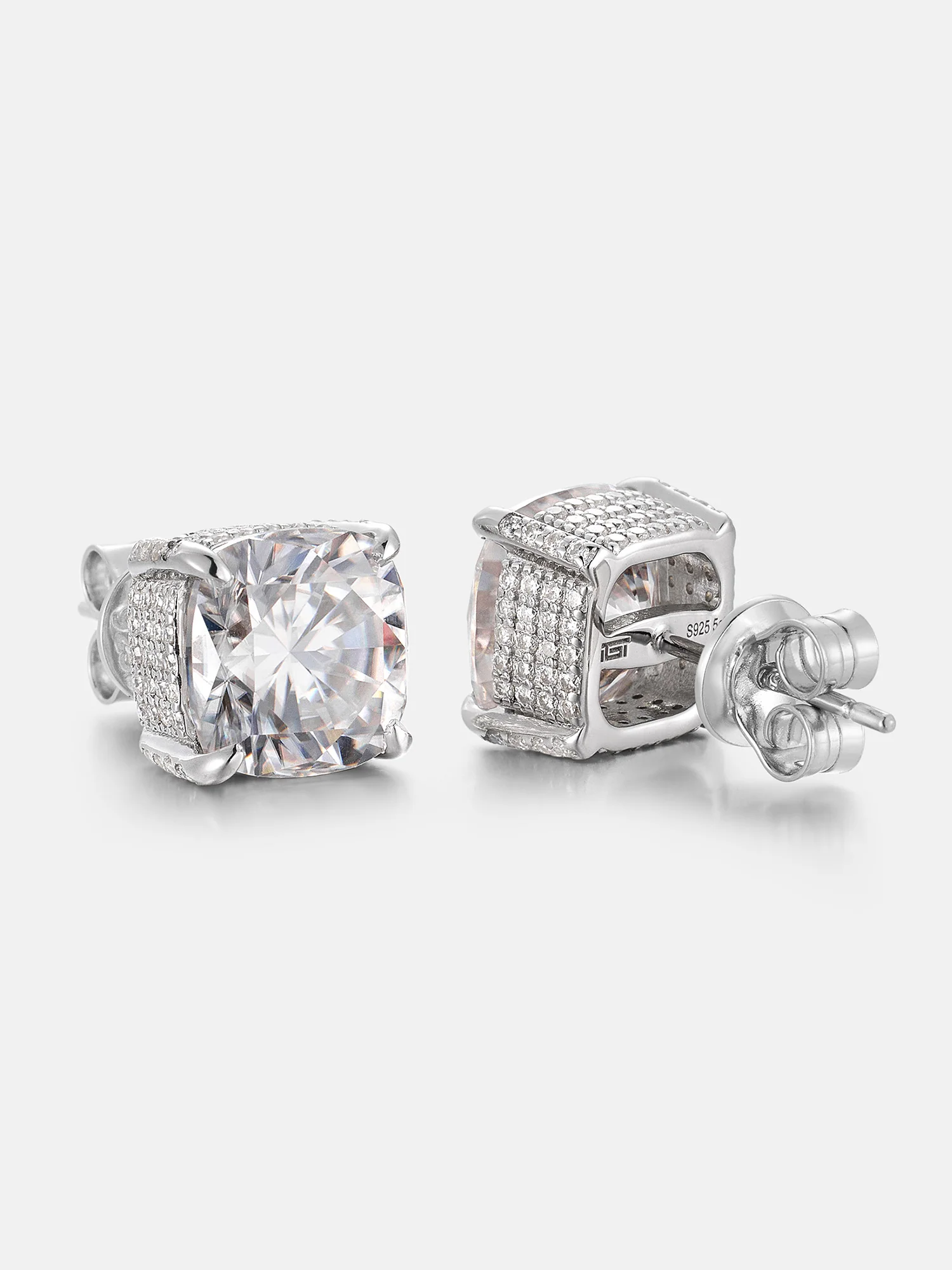 4.5CT Cushion Cut Moissanite Stud Earrings - Image 3