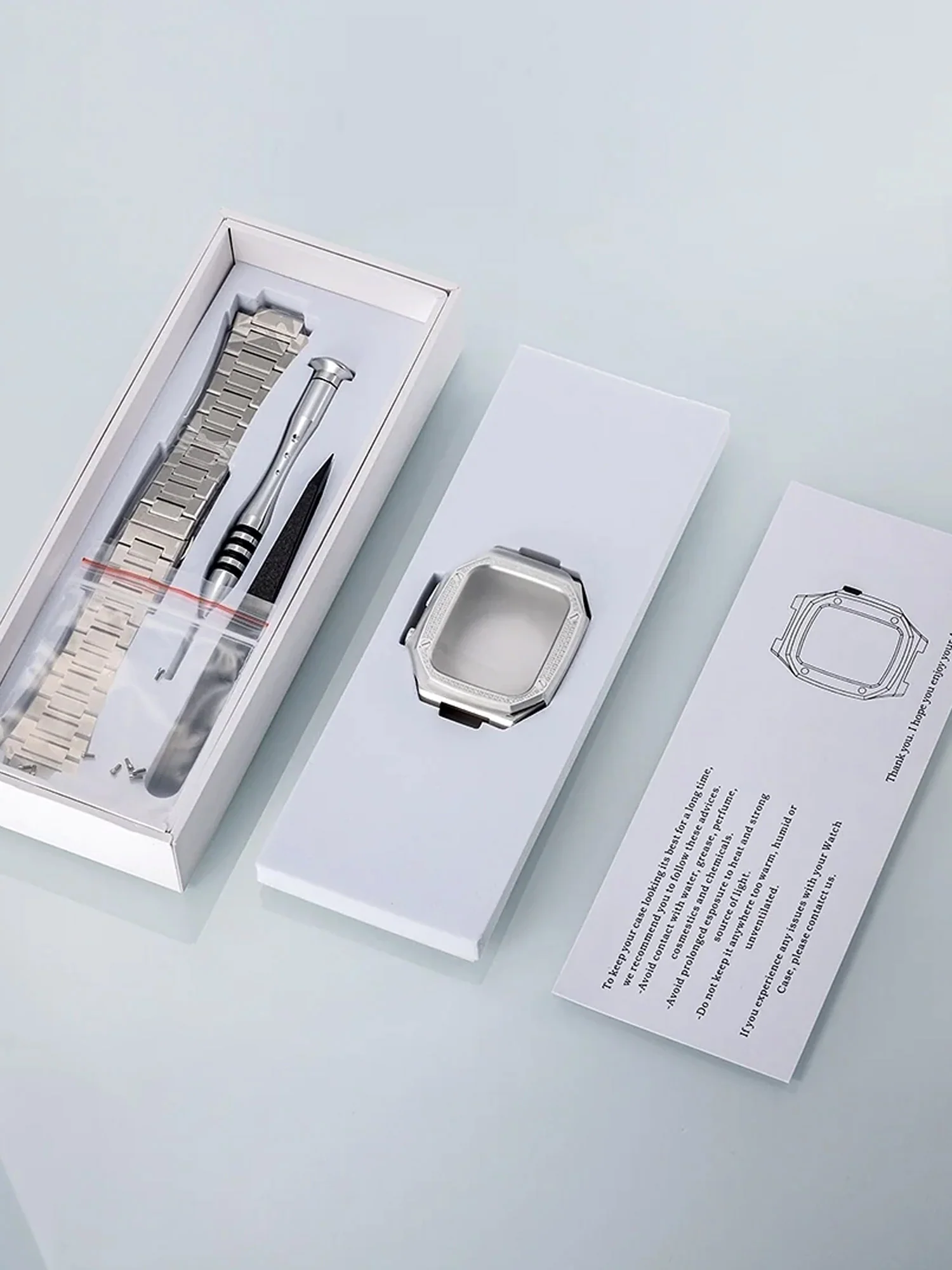 41mm/ 44mm/ 45mm Moissanite Apple Watch Case With Stainless Steel Band - Image 7