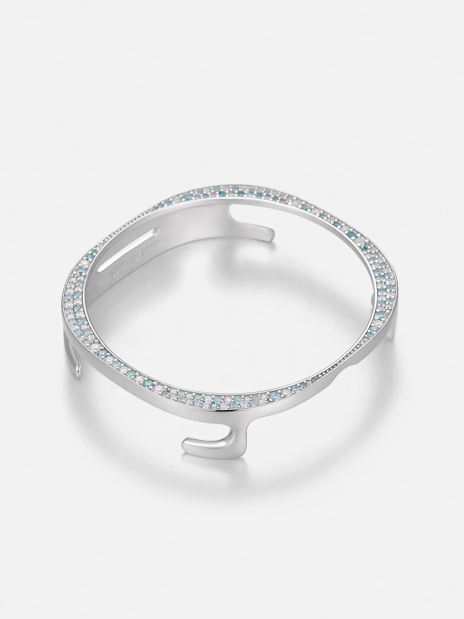 46mm Blue & White Moissanite Bezel Case for Galaxy Watch 8 Classic - Image 2