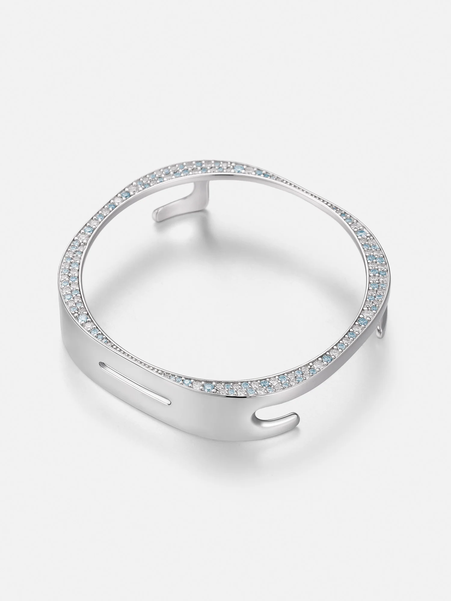 46mm Blue & White Moissanite Bezel Case for Galaxy Watch 8 Classic - Image 3