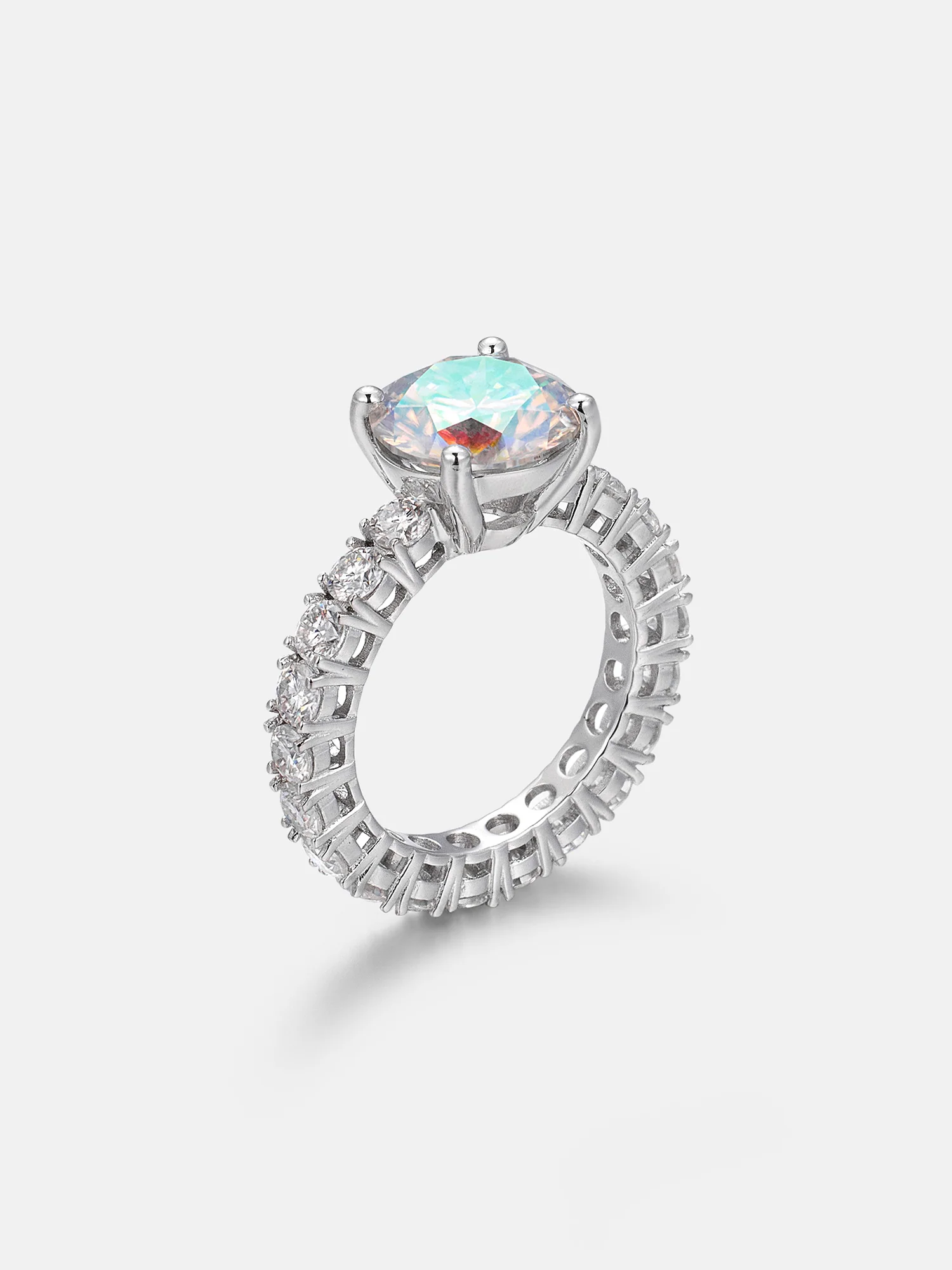 4CT Rainbow Moissanite Engagement Ring - Image 2
