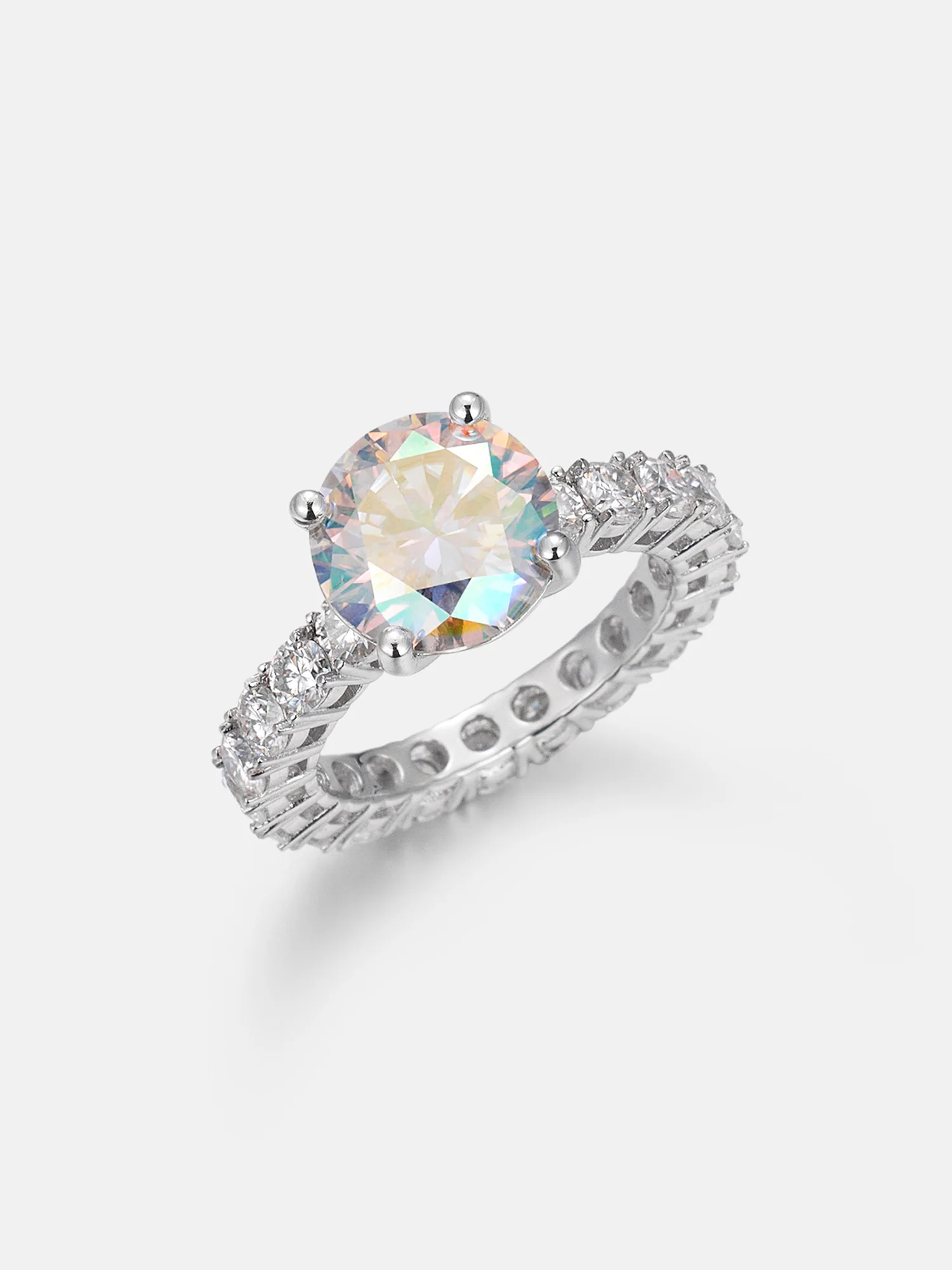 4CT Rainbow Moissanite Engagement Ring - Image 3