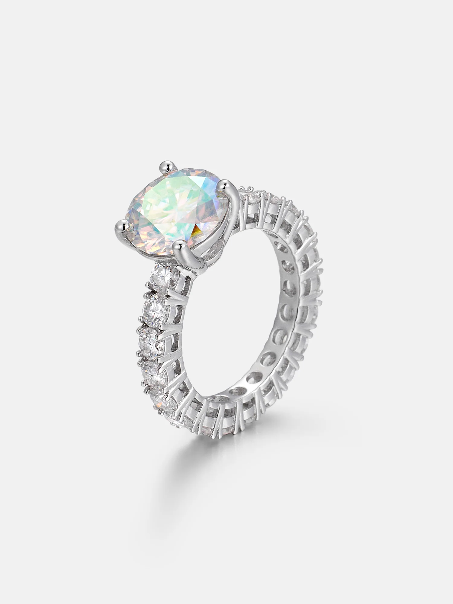 4CT Rainbow Moissanite Engagement Ring - Image 4