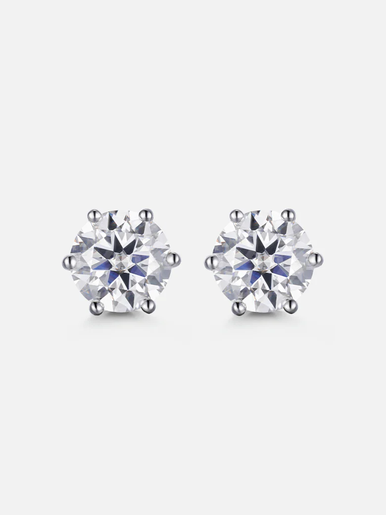 4CT Round Cut Moissanite Earrings-8CT Total