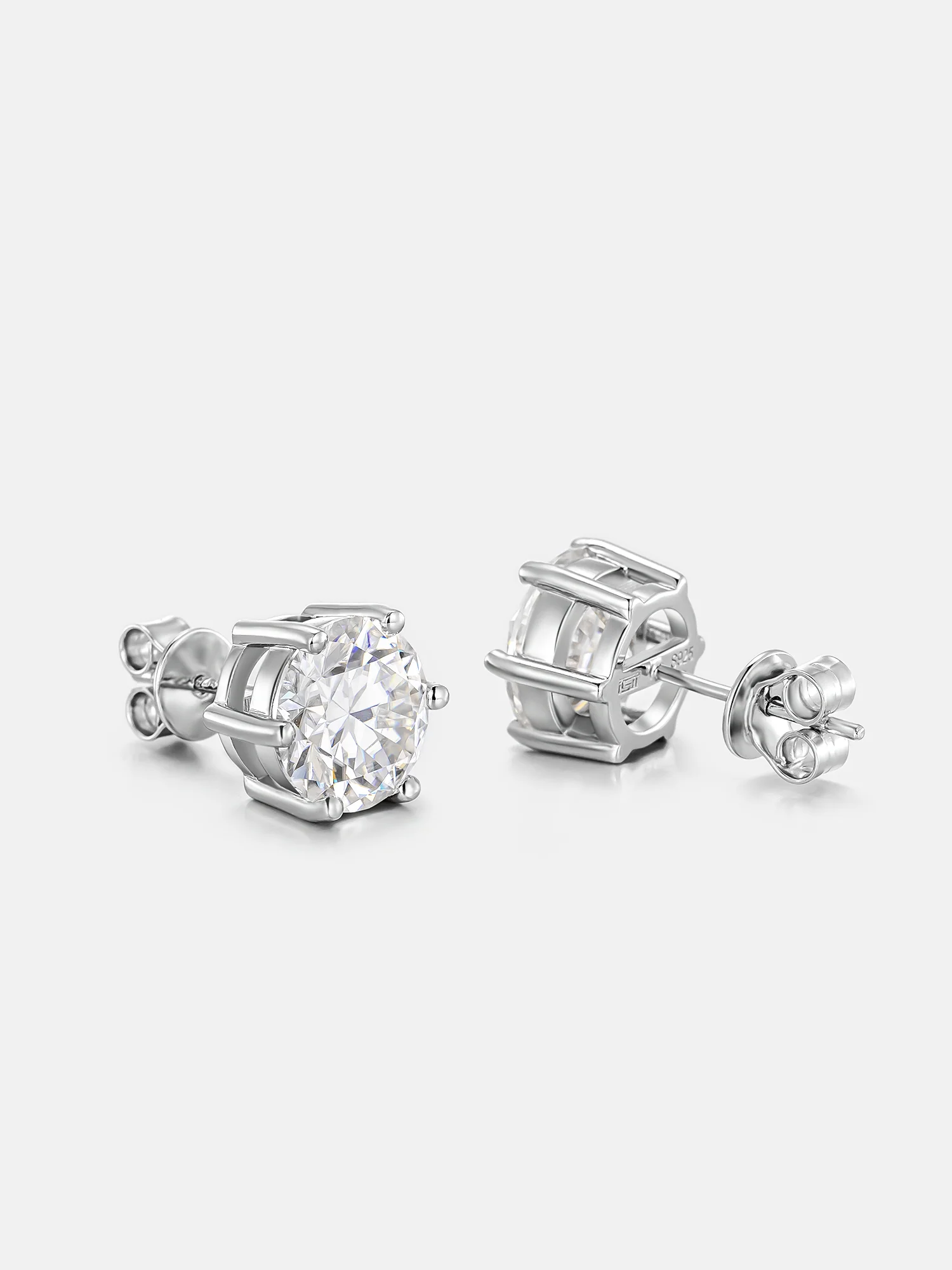 4CT Round Cut Moissanite Earrings-8CT Total - Image 2