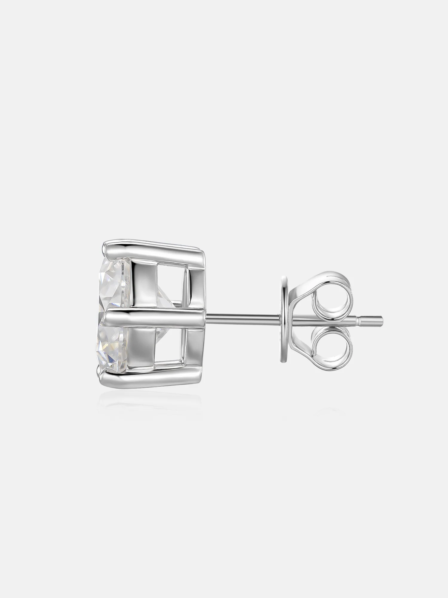 4CT Round Cut Moissanite Earrings-8CT Total - Image 4