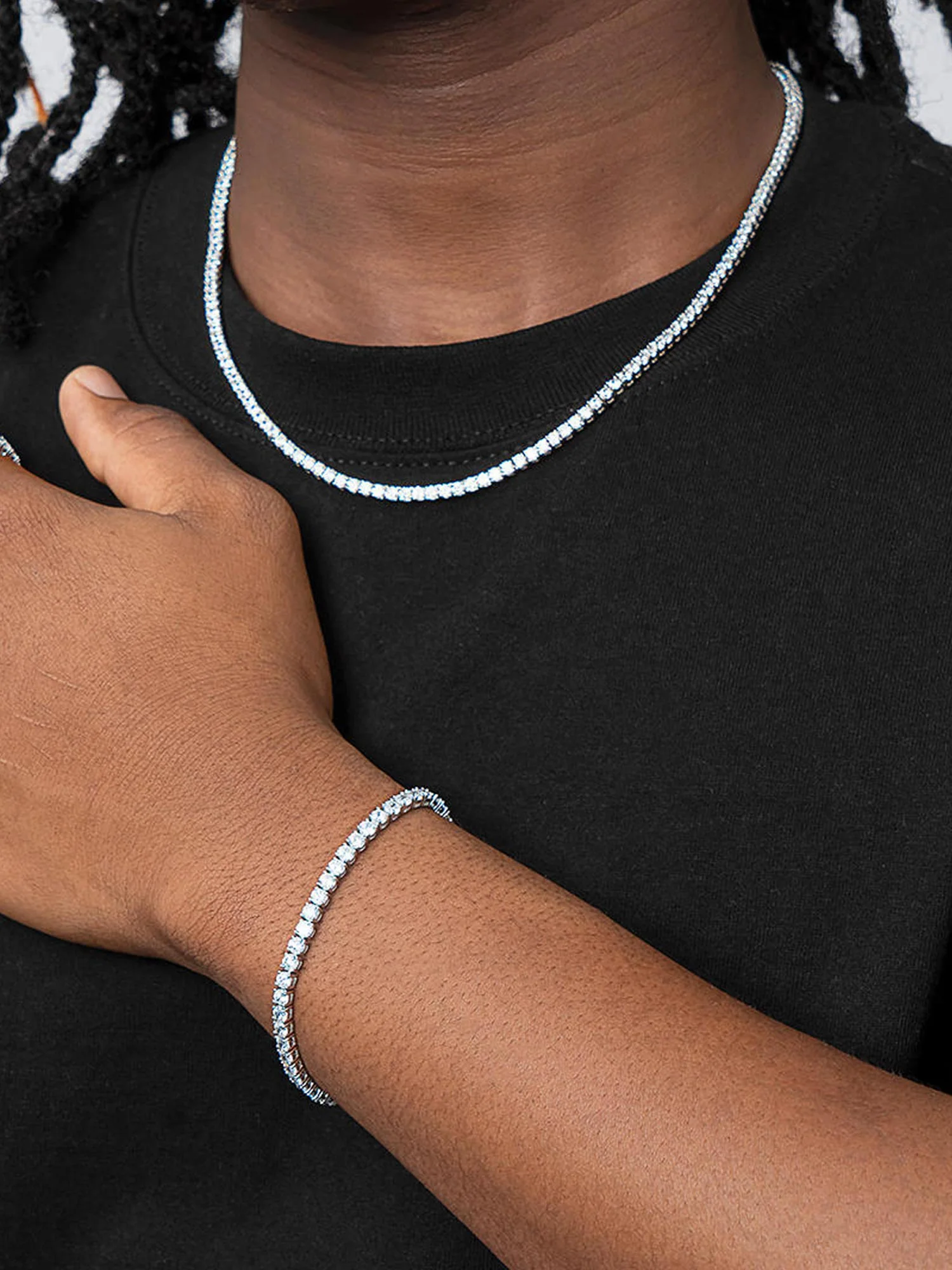 3MM 925 Sterling Silver Moissanite Tennis Chain - Image 5
