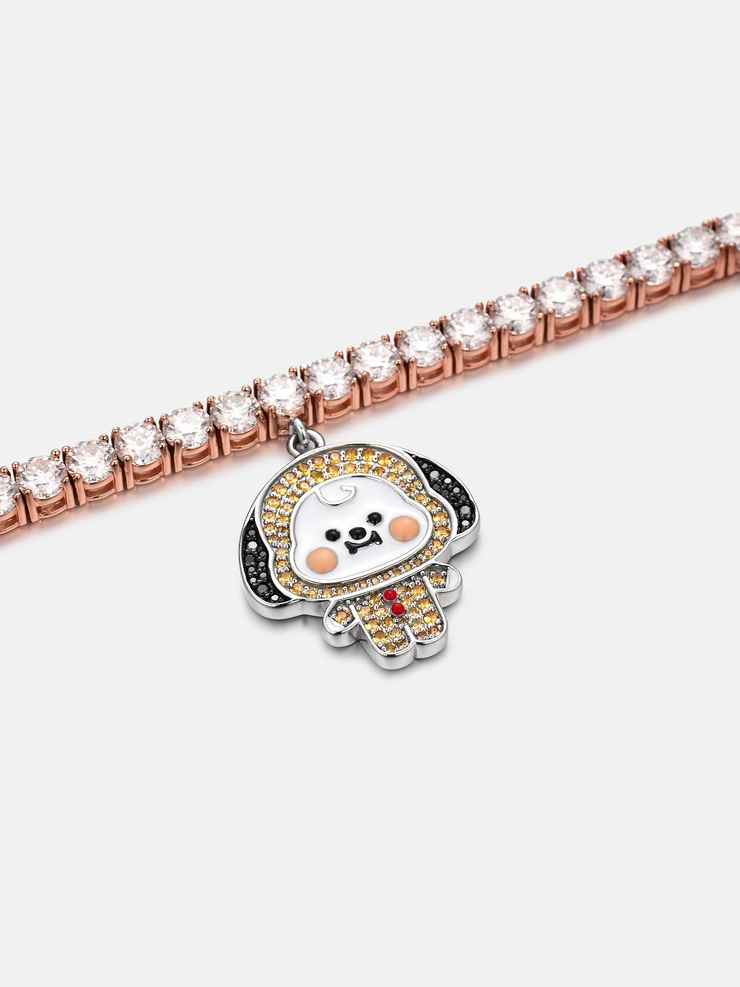 4MM Moissanite Tennis Bracelet With Colored Iced Charms - Image 3