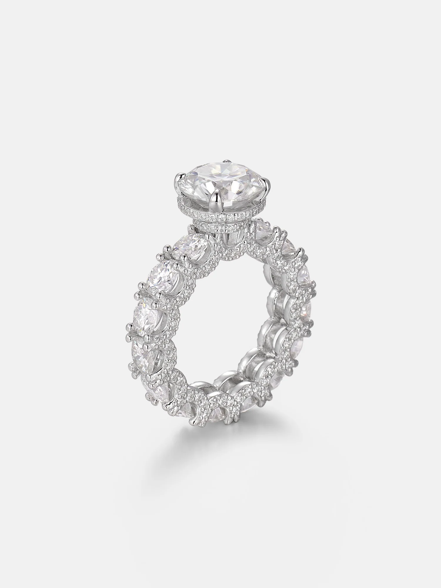 5CT Solitaire 5mm Round-Cut Moissanite Eternity Ring - Image 5