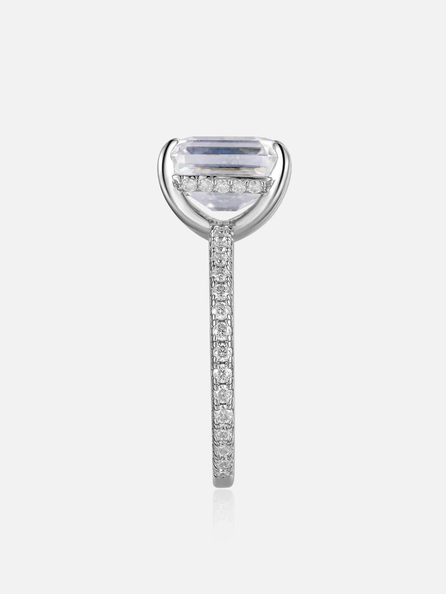 5CT Solitaire Emerald Cut Moissanite Engagement Ring - Image 4