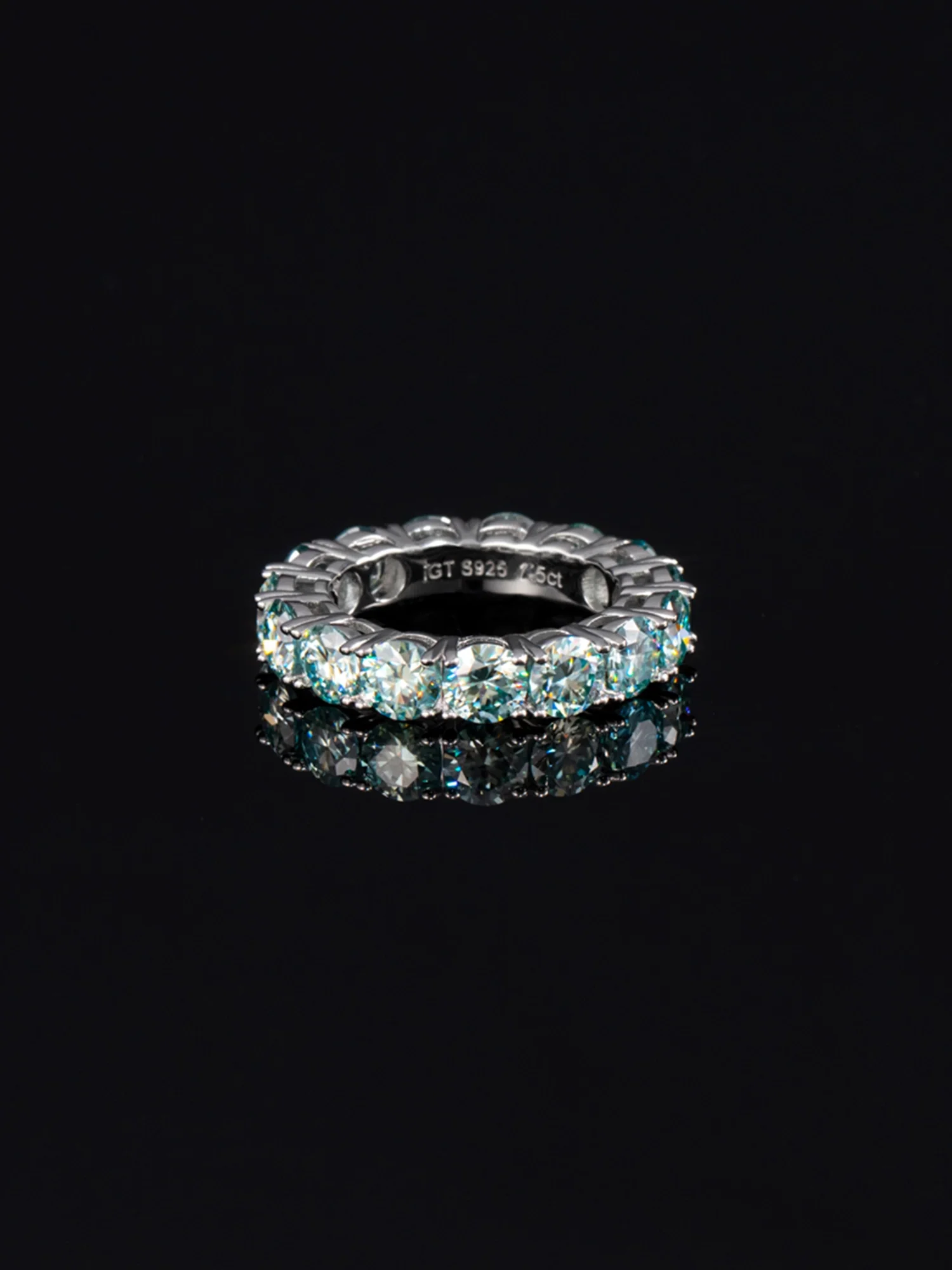 5mm Blue Moissanite Eternity Ring - Image 3