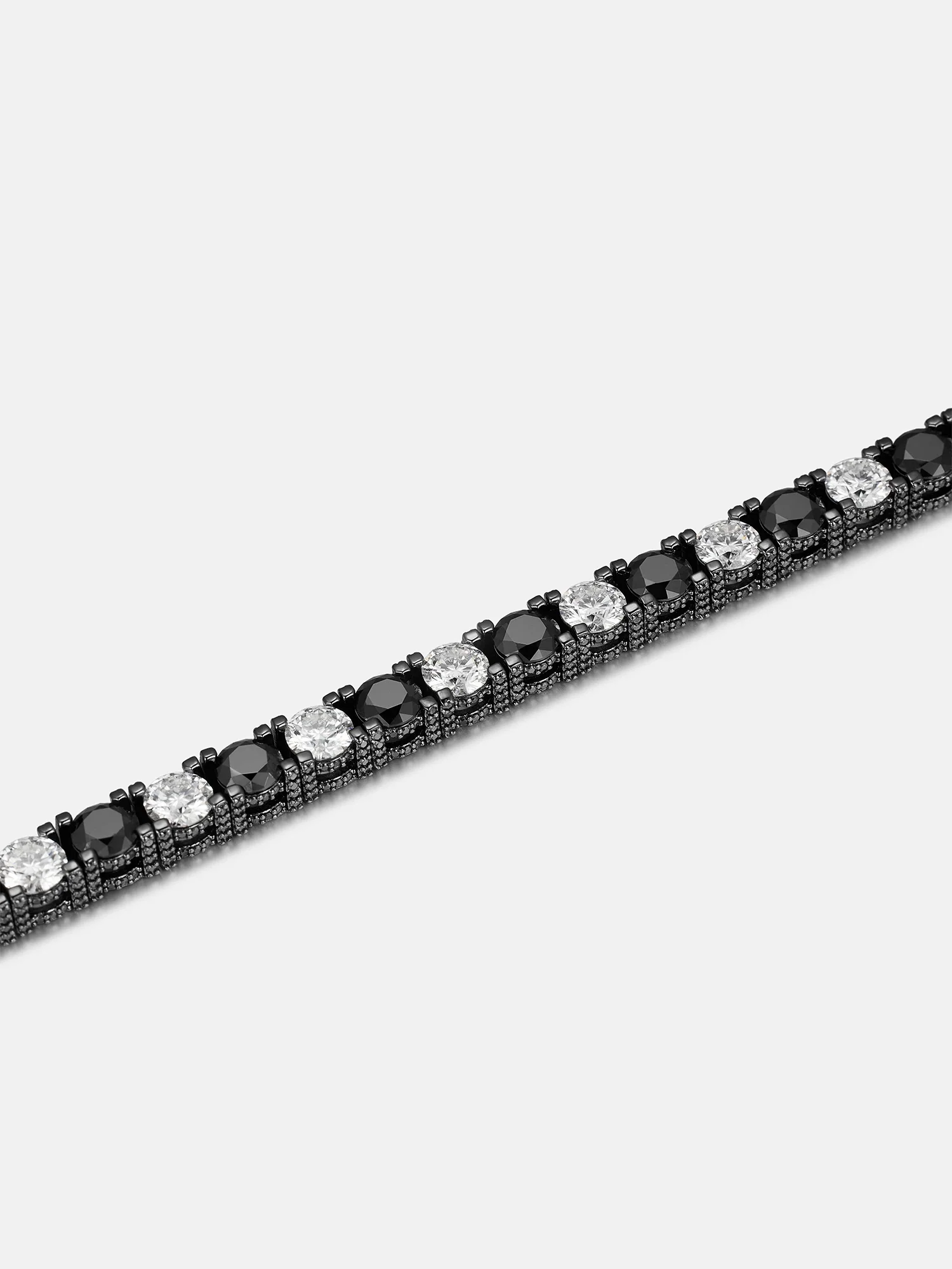 5MM Full Iced Black & White Moissanite Tennis Bracelet - Image 3