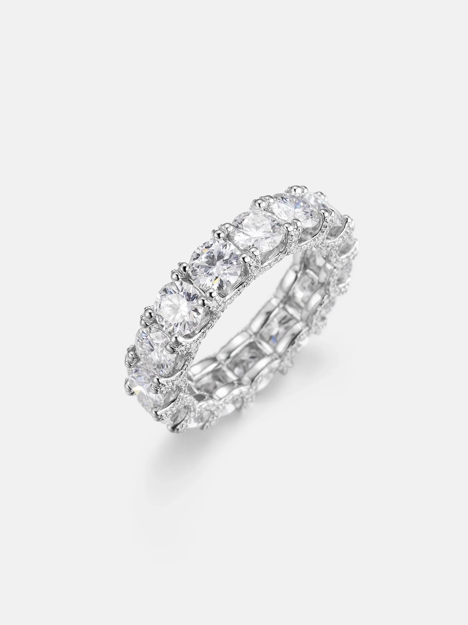 5mm Iced Out Moissanite Eternity Ring - Image 3