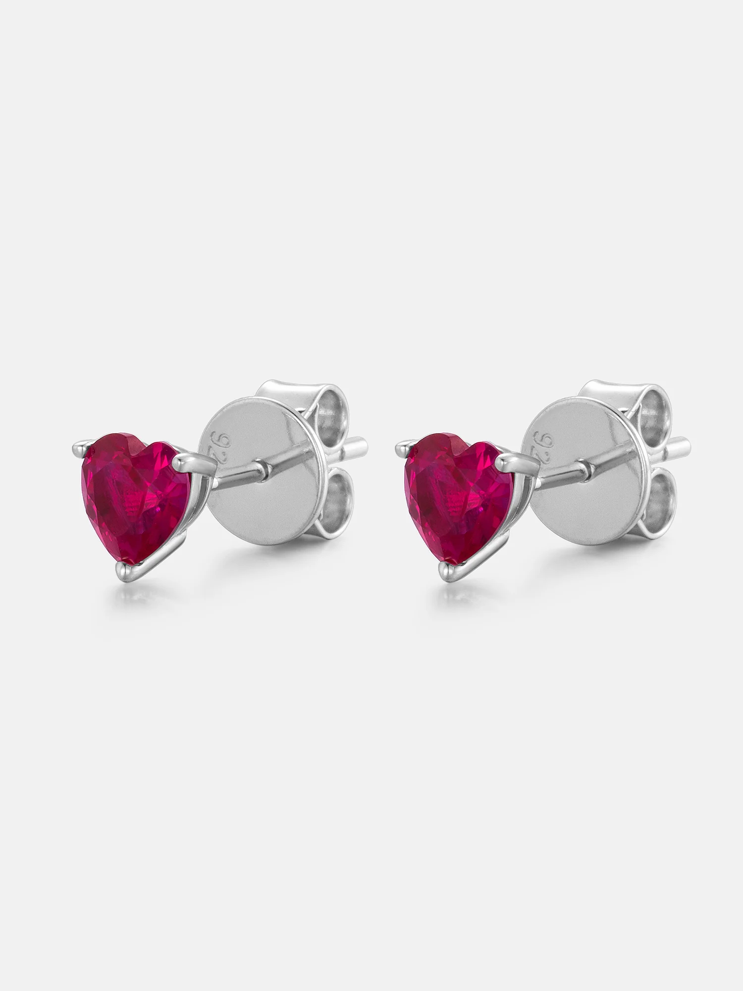 5MM Pink Heart Moissanite Stud Earrings - Image 2