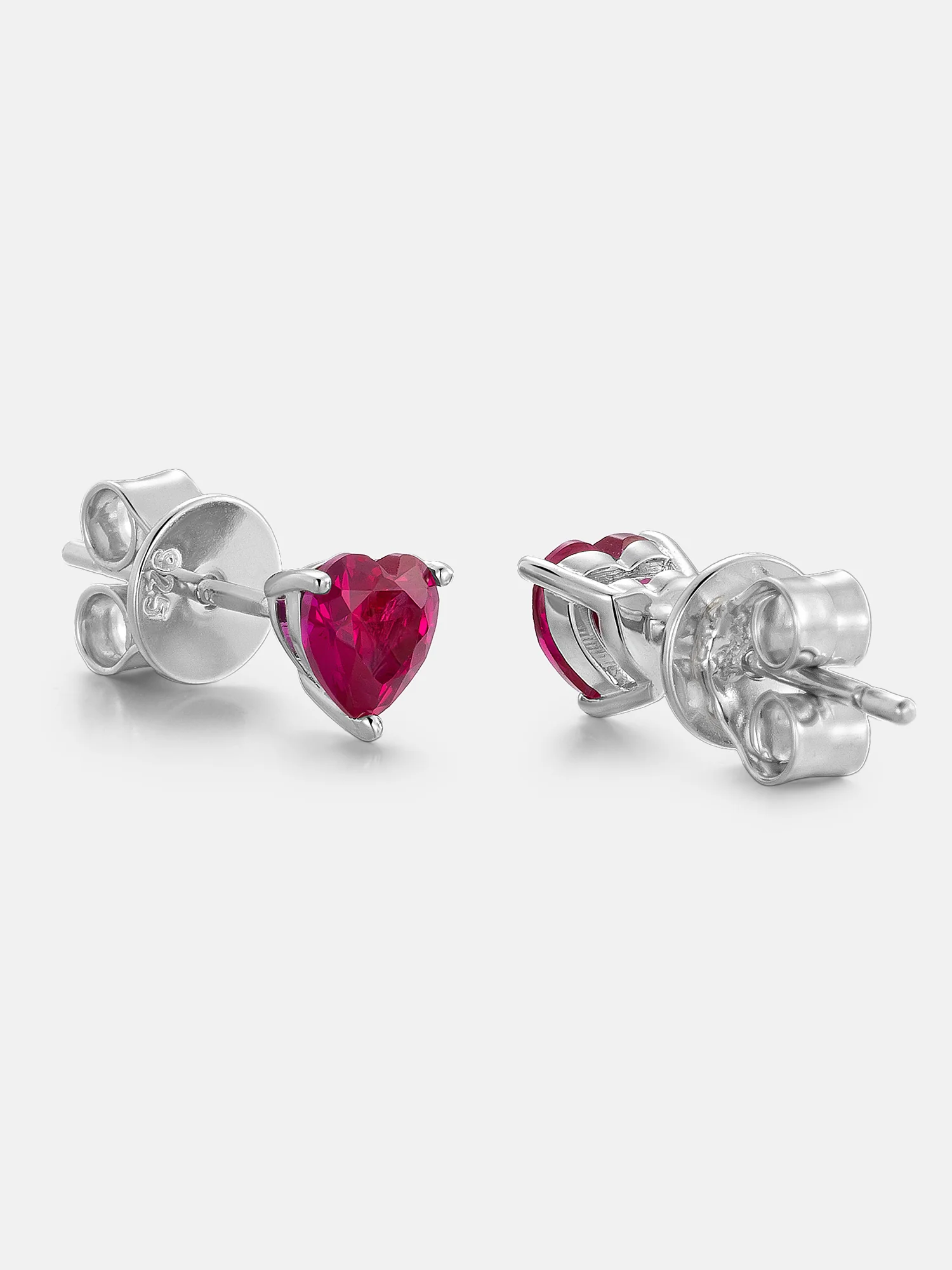 5MM Pink Heart Moissanite Stud Earrings - Image 3