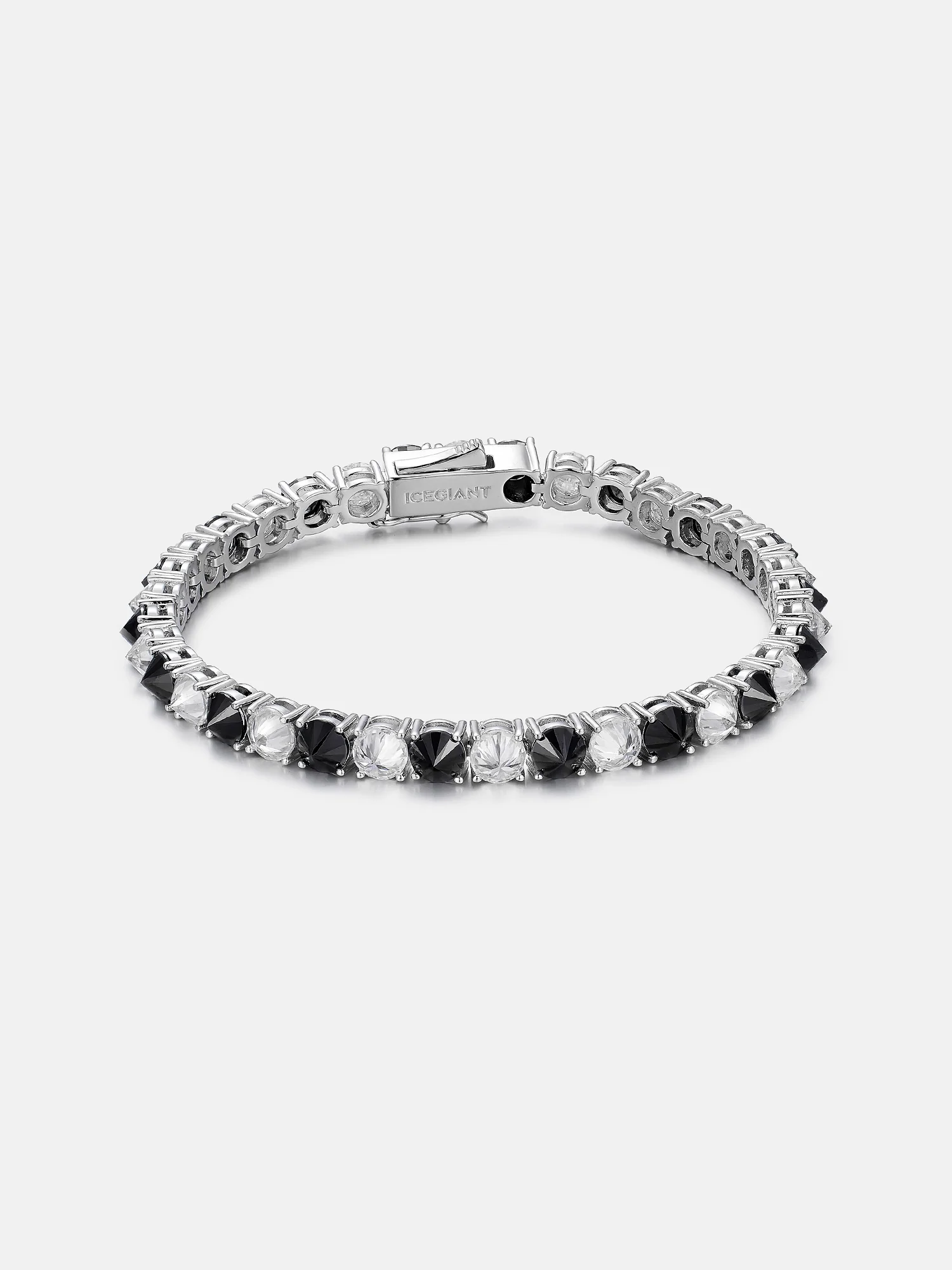 5mm Reverse-Set Black & White Moissanite Tennis Bracelet