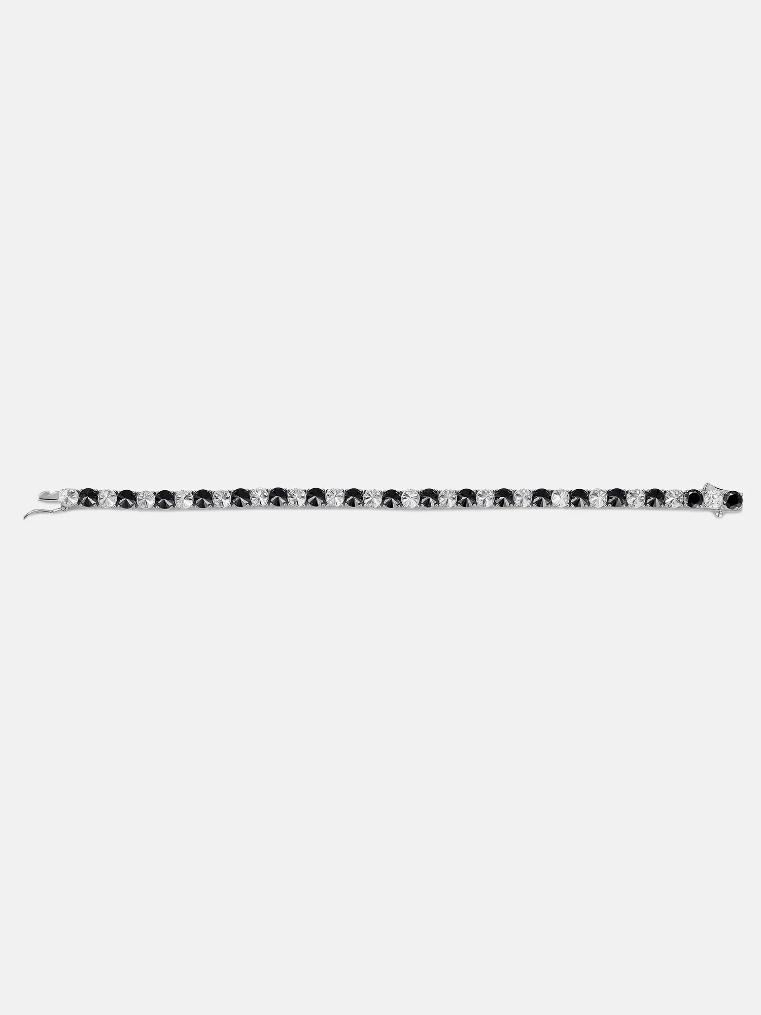 5mm Reverse-Set Black & White Moissanite Tennis Bracelet - Image 5