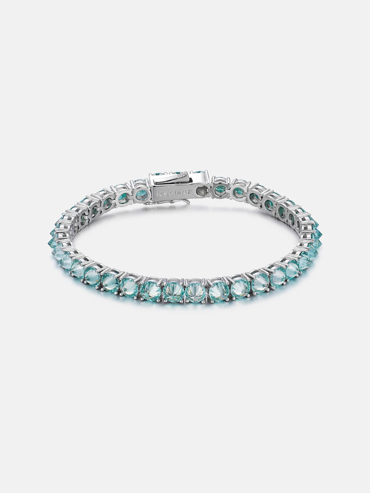 5mm Reverse-Set Blue Moissanite Tennis Bracelet