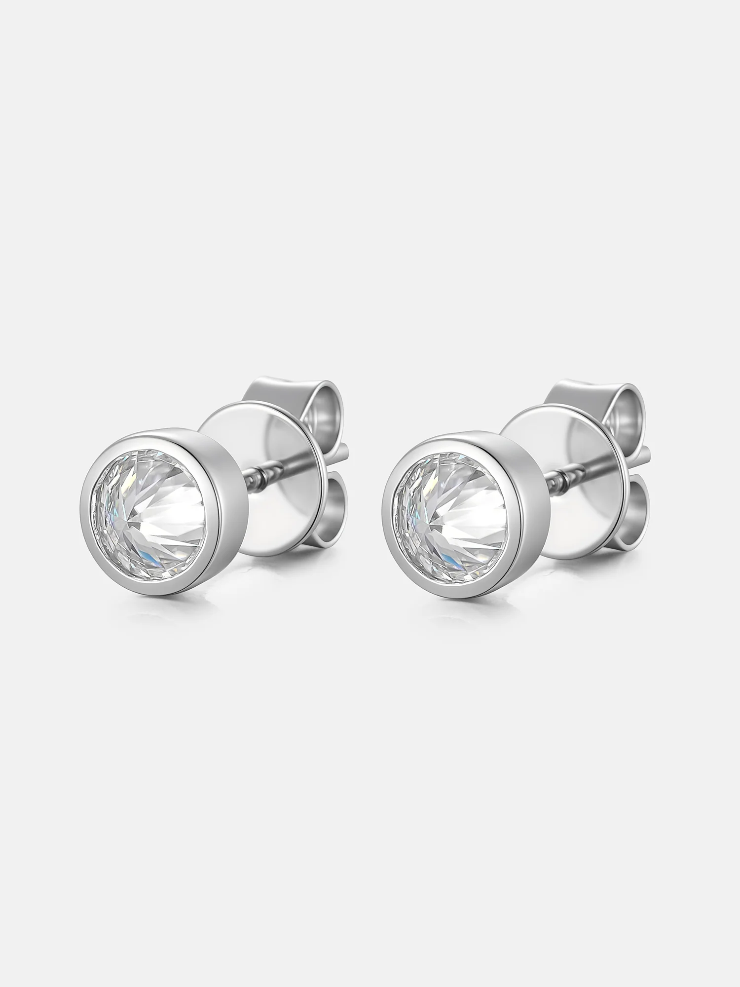 5mm Reverse-Set Moissanite Bezel Studs (1.0 TCW) - Image 3