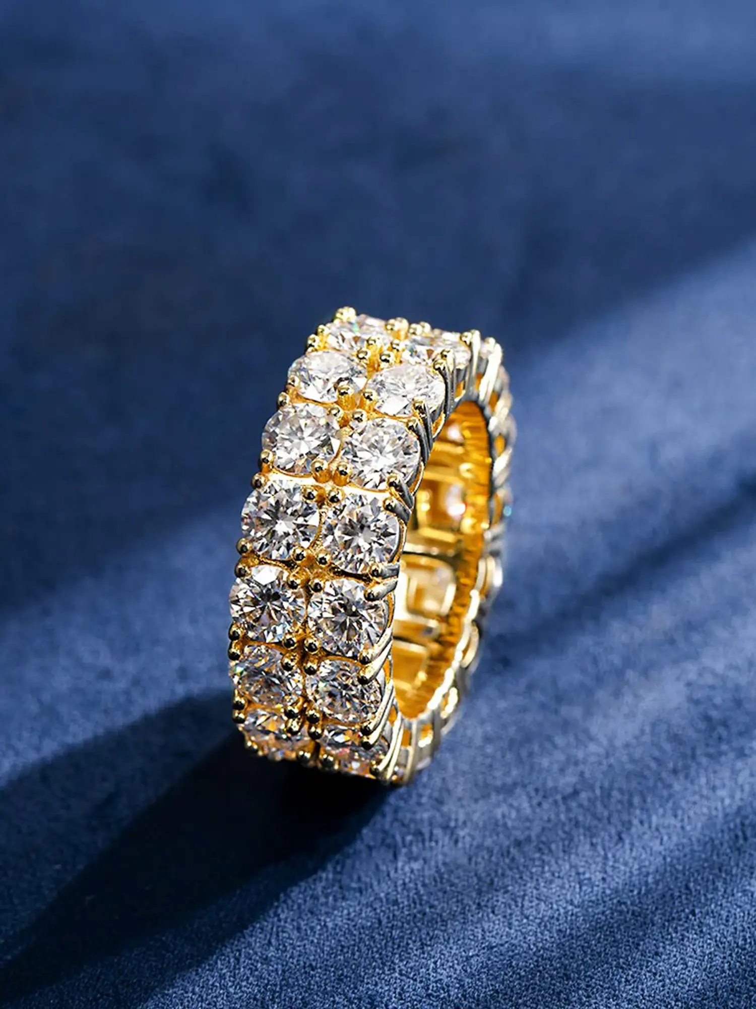 5mm Two Row Moissanite Eternity Ring - Image 4