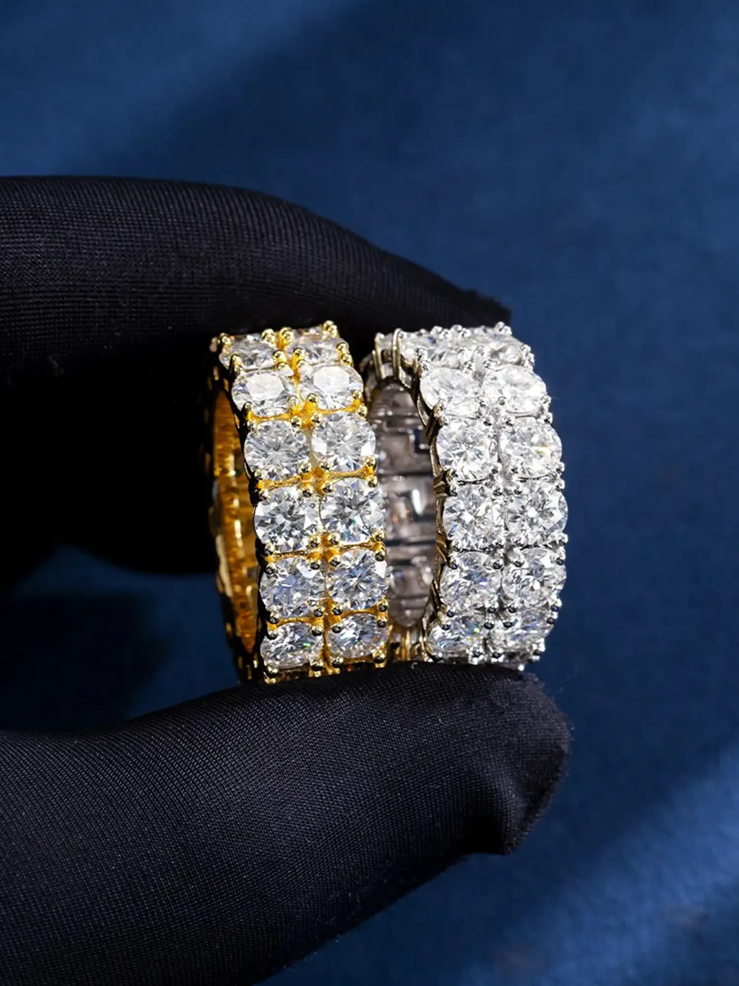 5mm Two Row Moissanite Eternity Ring - Image 6