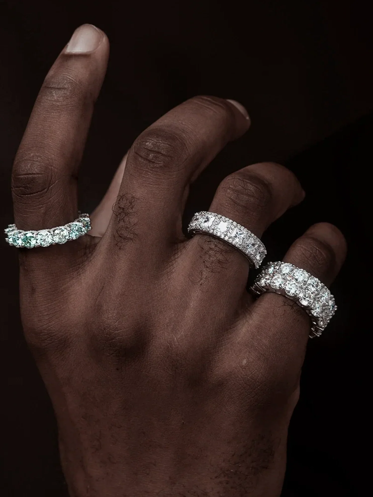 5mm Two Row Moissanite Eternity Ring - Image 8