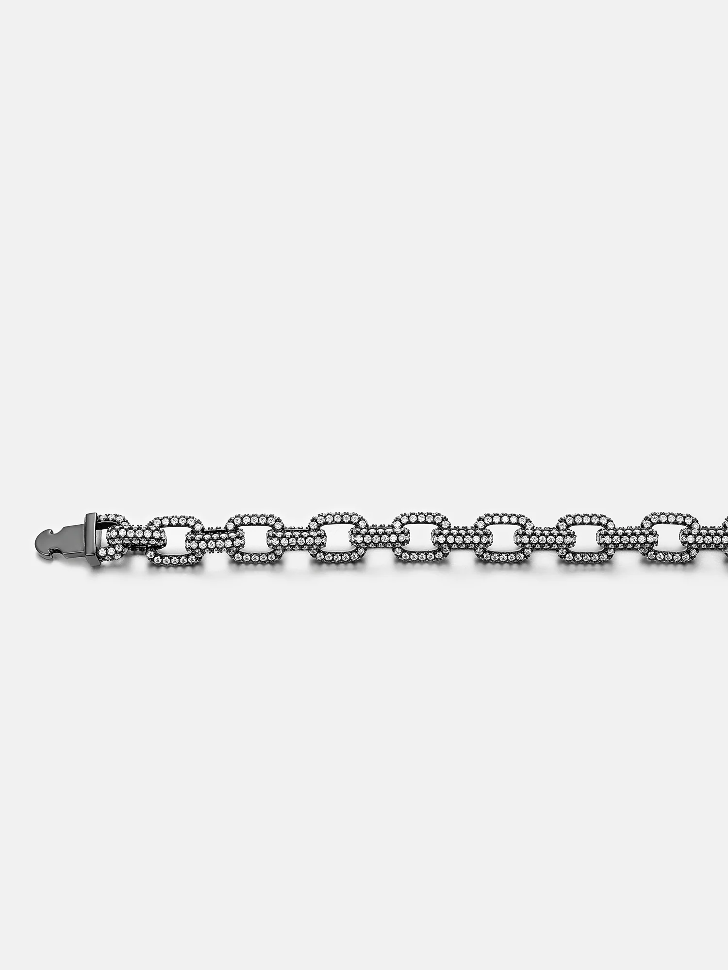 6.5mm S925 Moissanite Rolo Link Chain In Black Gold - Image 6