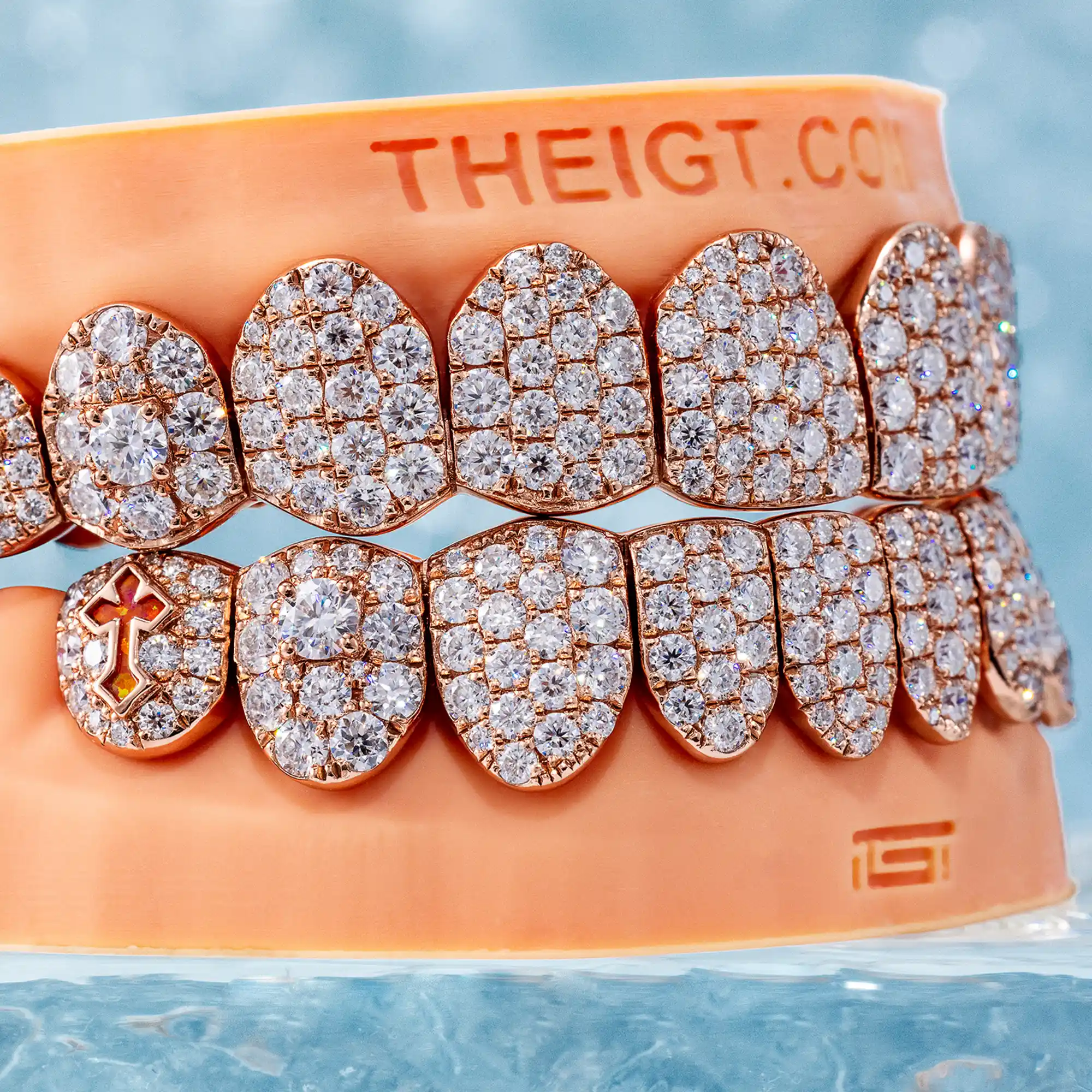 6 Pointer Diamond Grillz W Red Cross Opal - Image 3